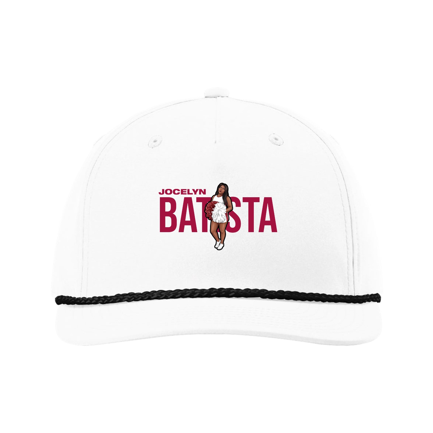 Five-Panel Classic Rope Cap — Player Name in White