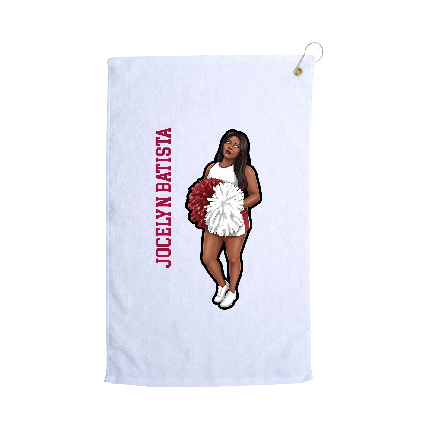 Golf Towel — Name Vertical in White