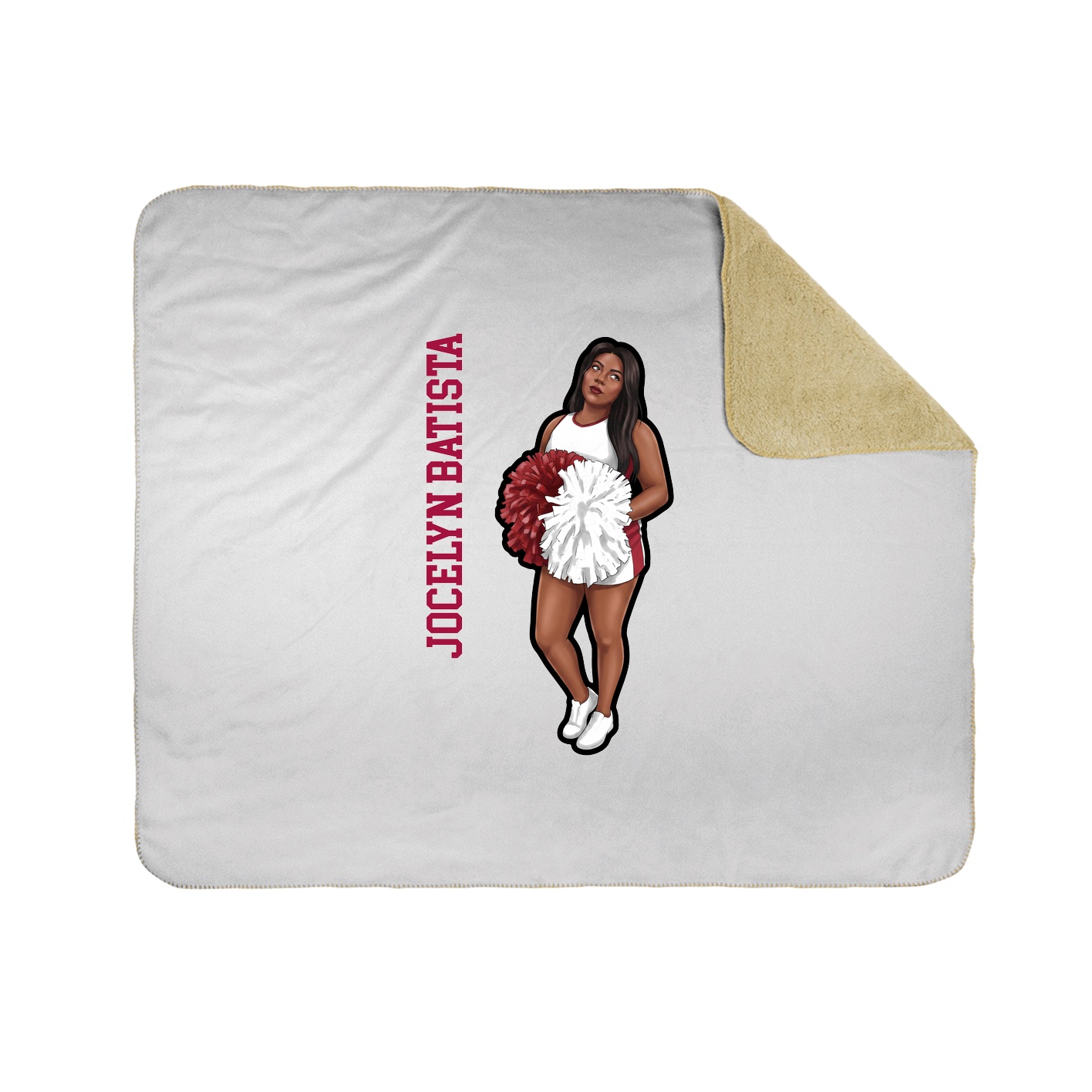 Throw Blanket — Name Vertical in White