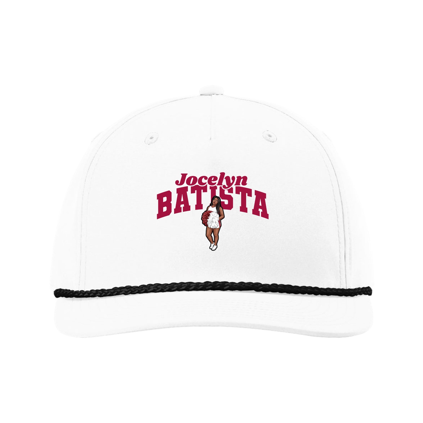 Five-Panel Classic Rope Cap — Signature Arch in White