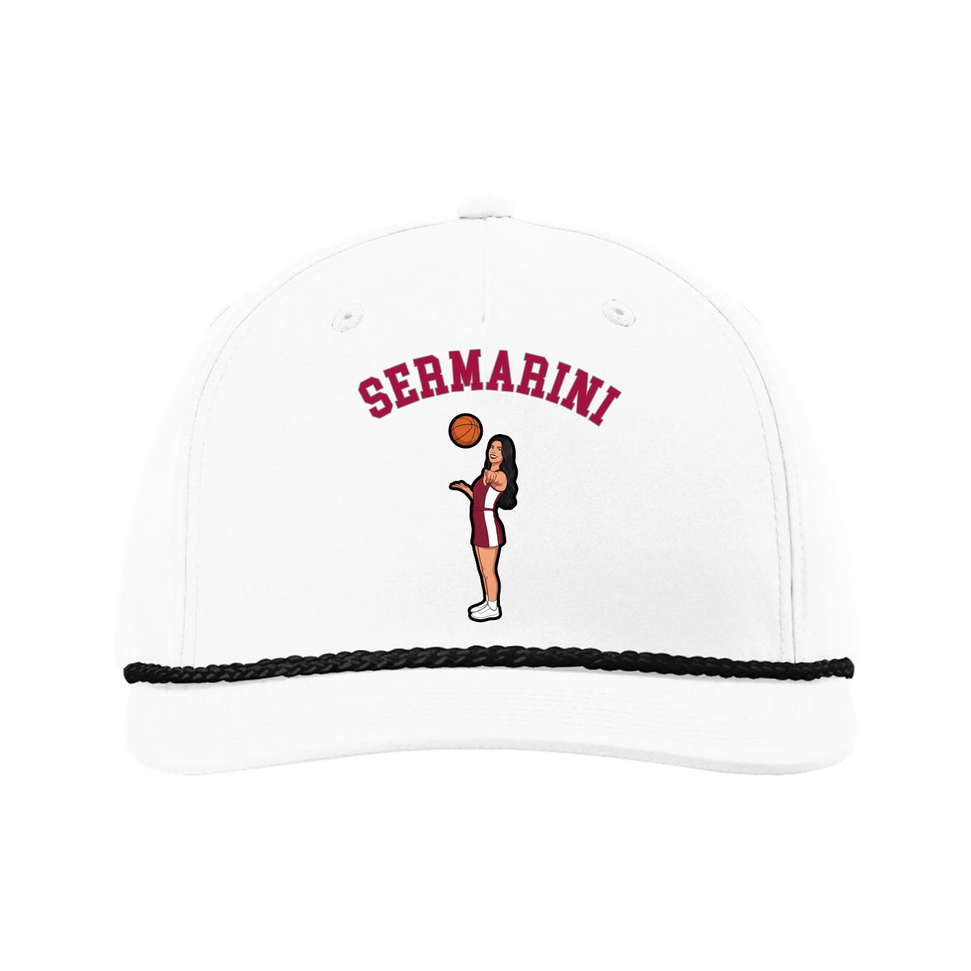 Five-Panel Classic Rope Cap — Shirsey Arch in White