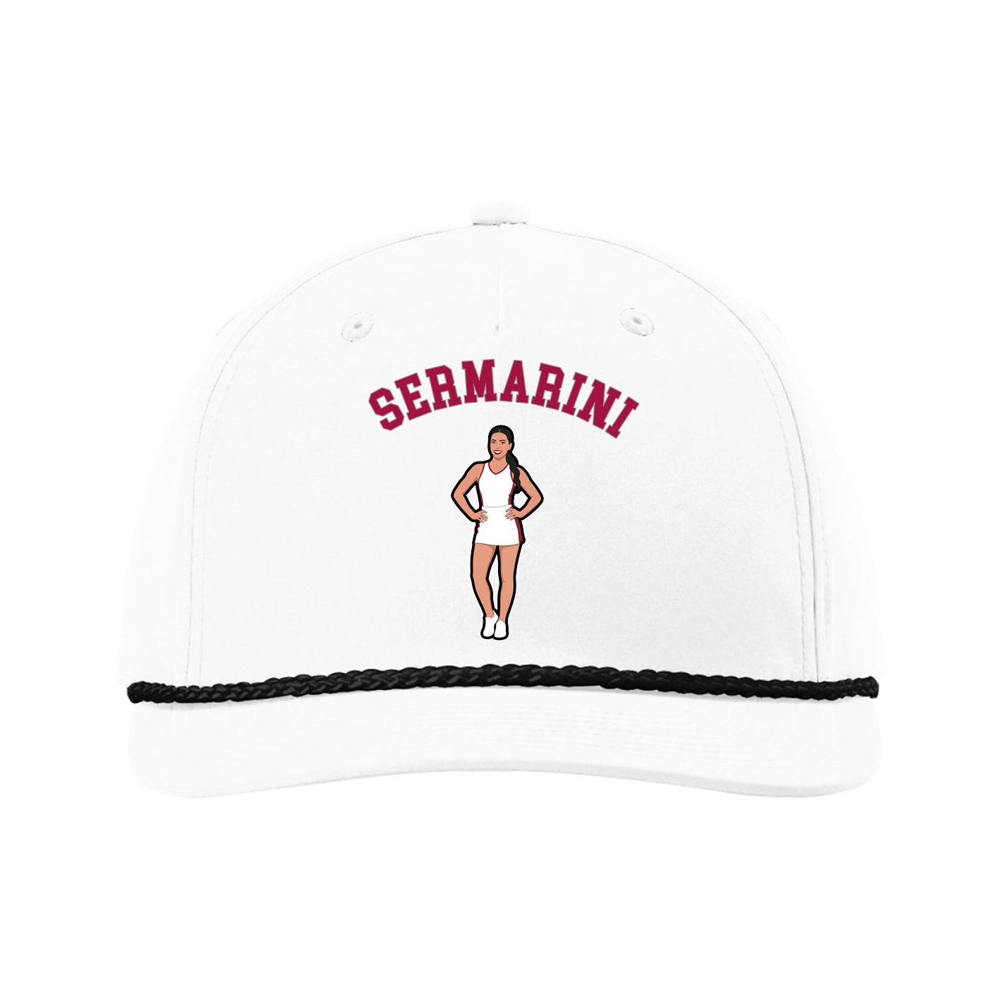 Five-Panel Classic Rope Cap — Shirsey Arch in White