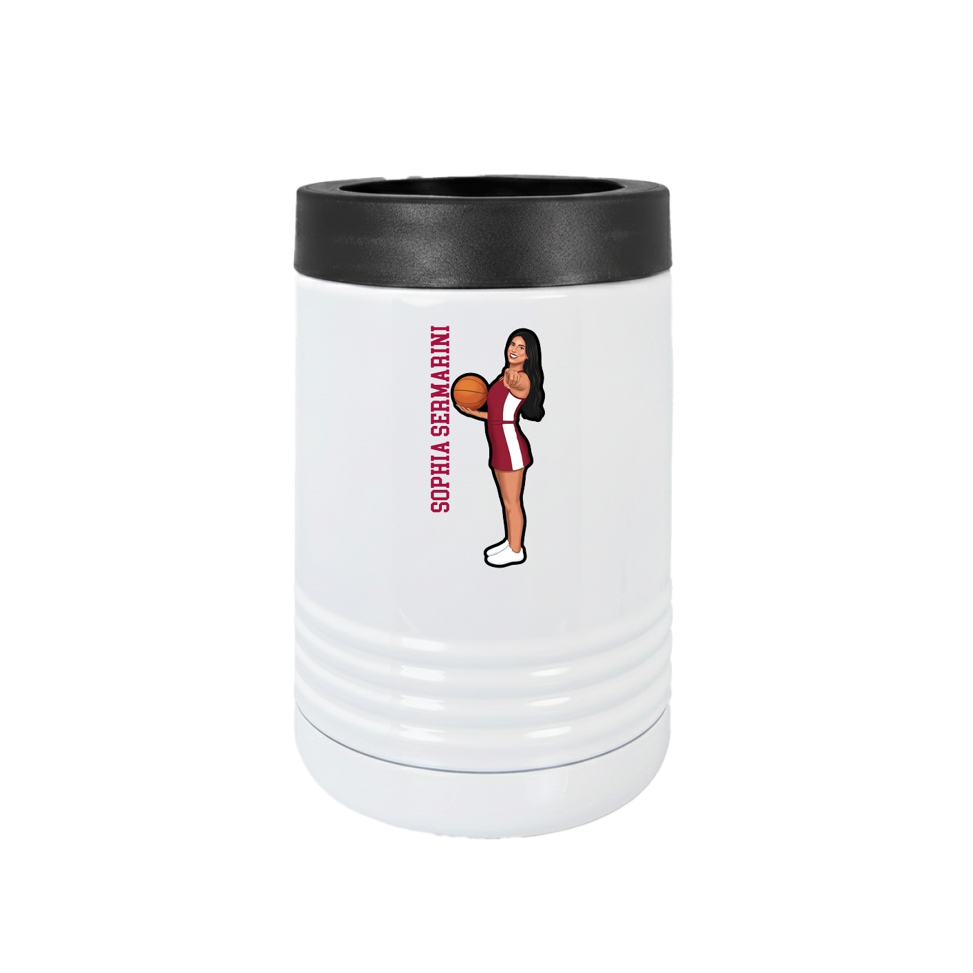 Beverage Holder — Name Vertical in White