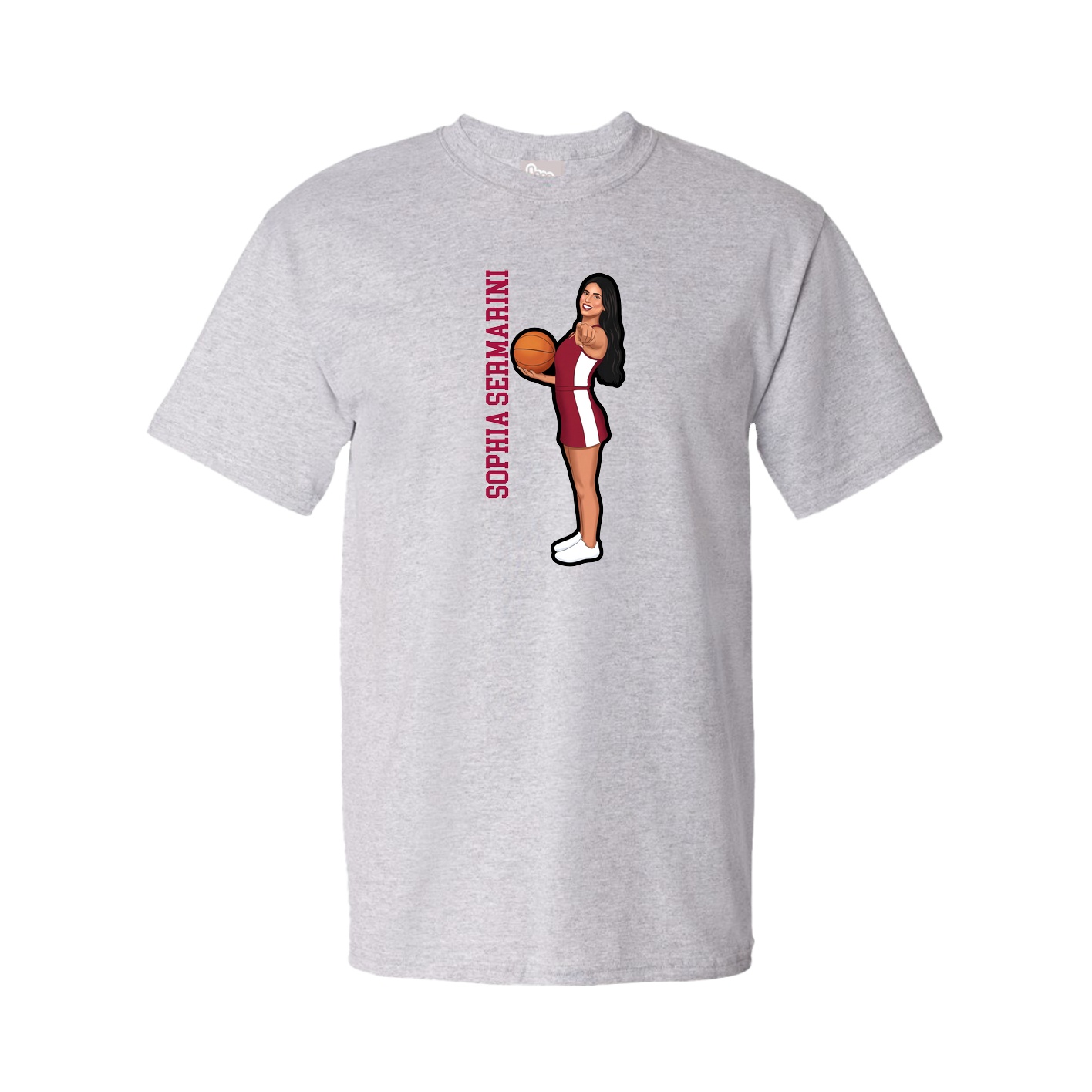 Youth Tee — Name Vertical in Grey