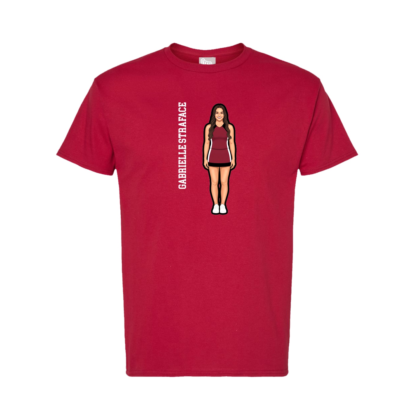 Tee — Name Vertical in Crimson