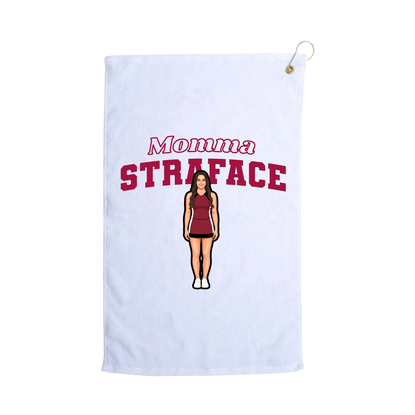 Golf Towel — Mothers Day Block in White