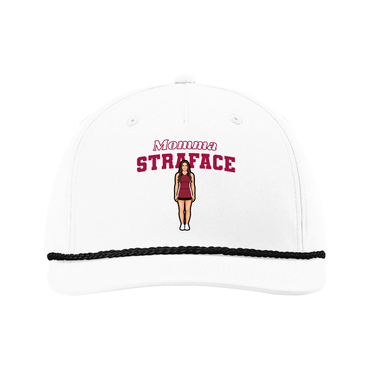 Five-Panel Classic Rope Cap — Mothers Day Block in White