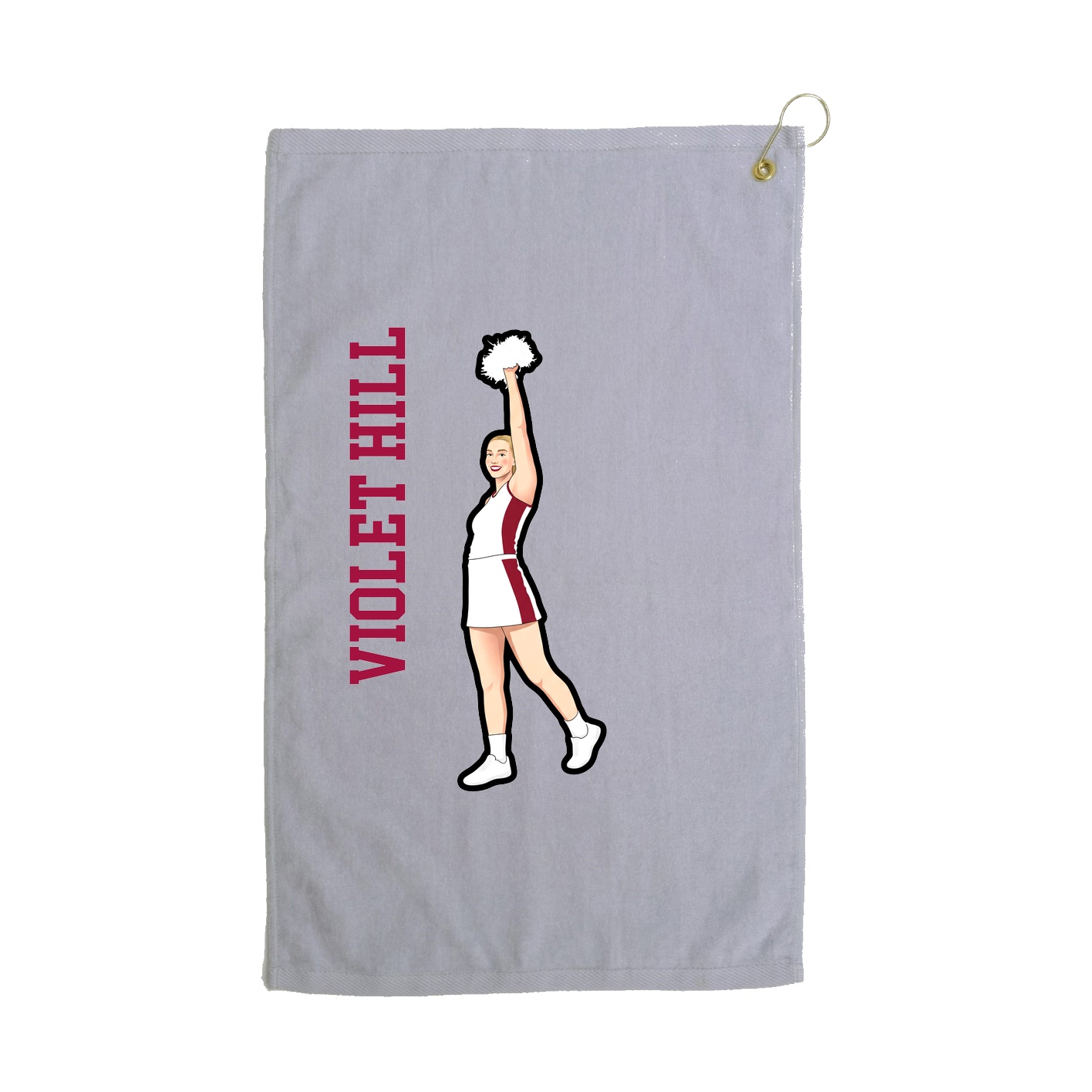 Golf Towel — Name Vertical in Grey
