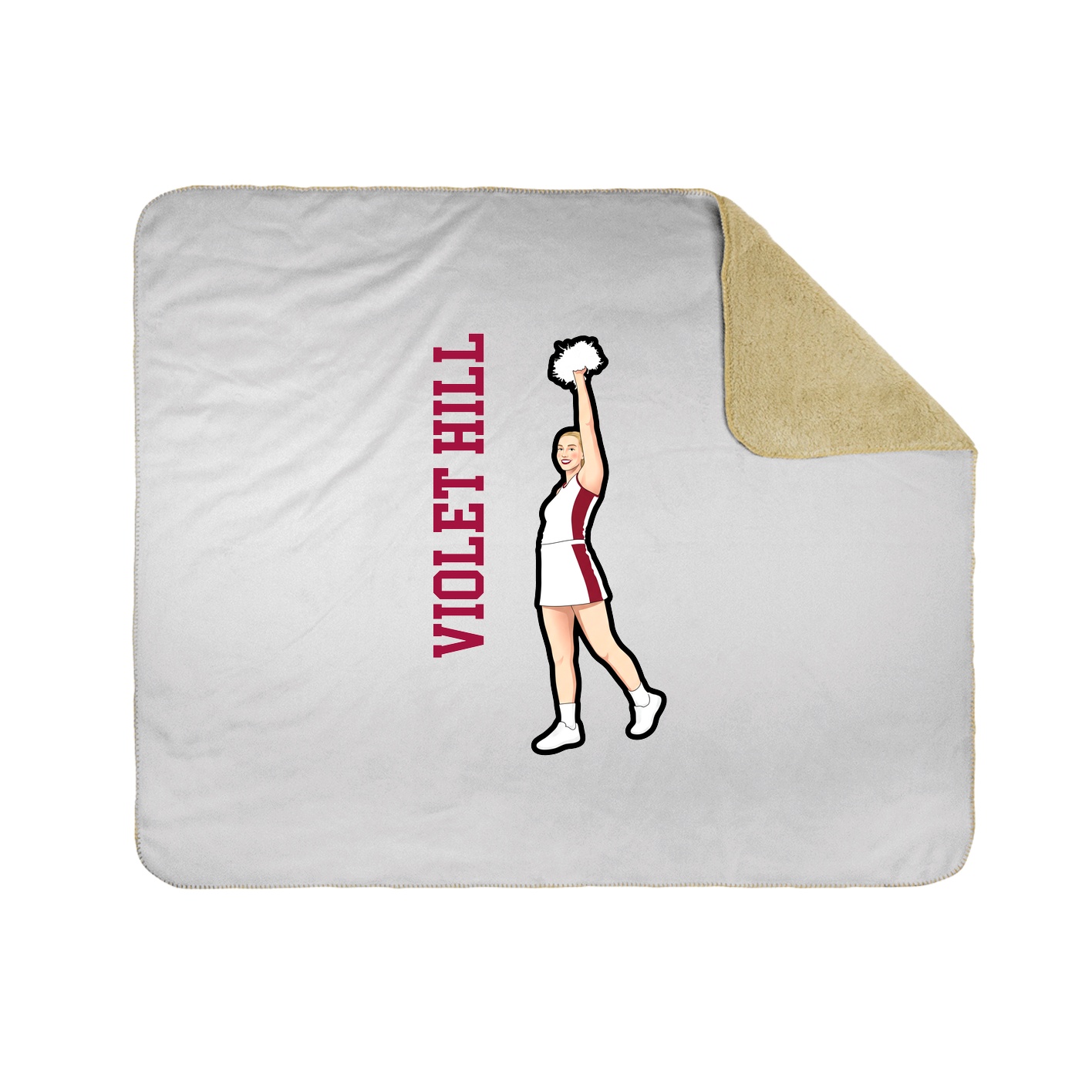 Throw Blanket — Name Vertical in White