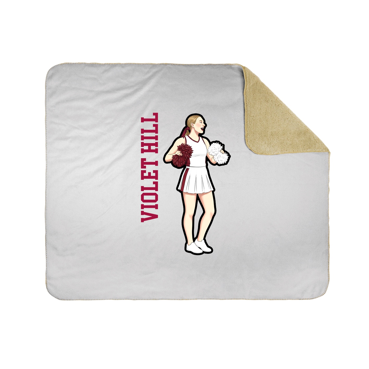 Throw Blanket — Name Vertical in White