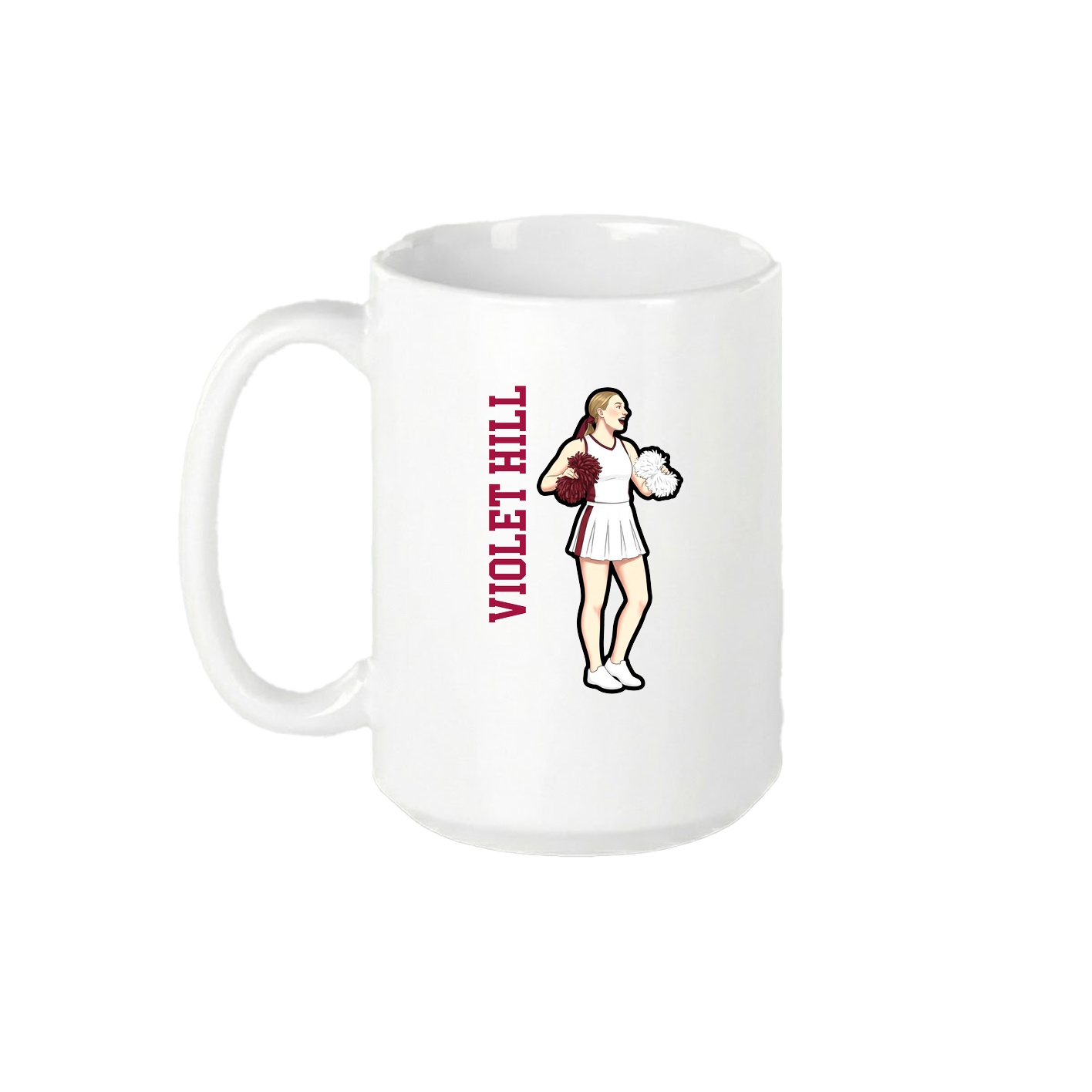 15oz Coffee Mug — Name Vertical in White