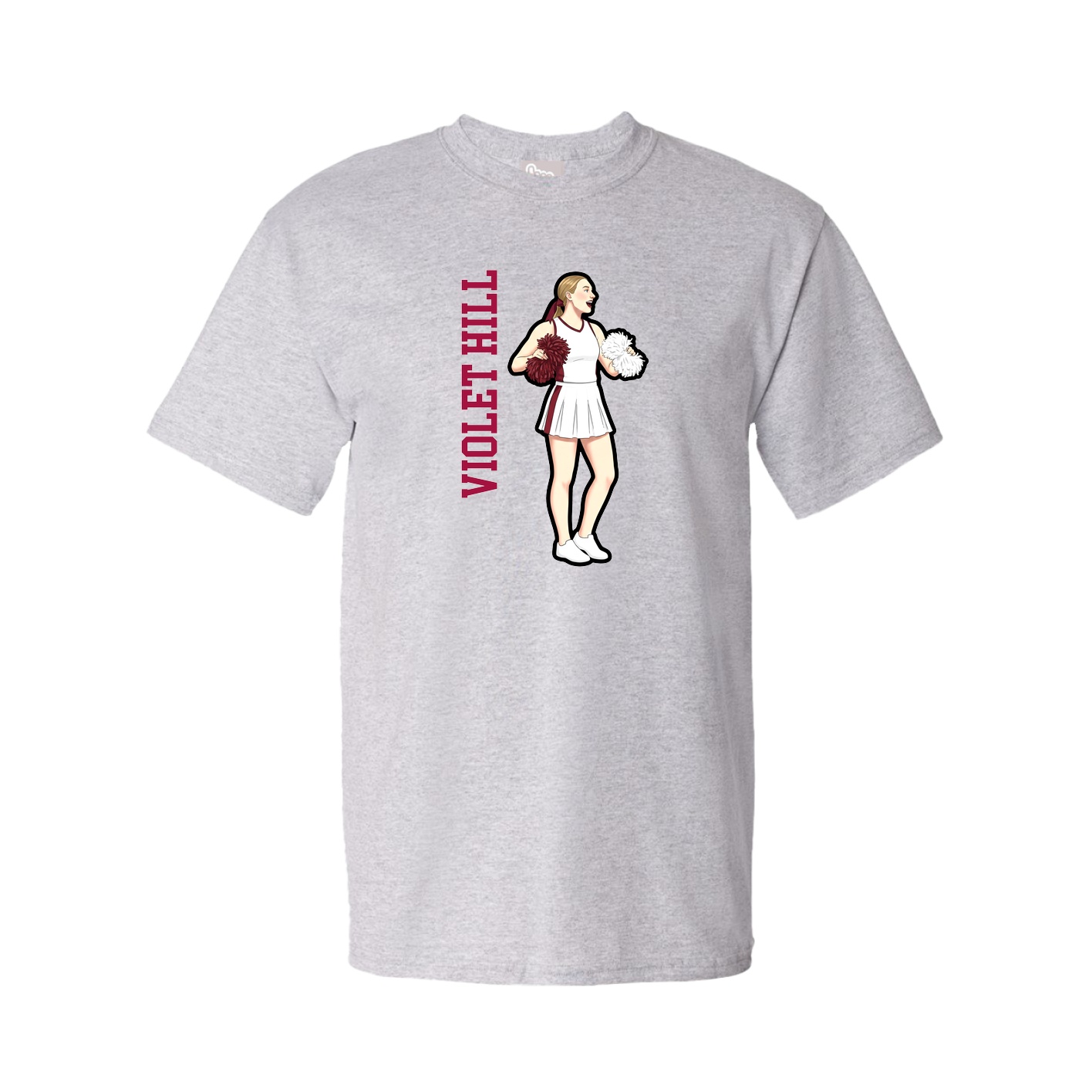 Youth Tee — Name Vertical in Grey