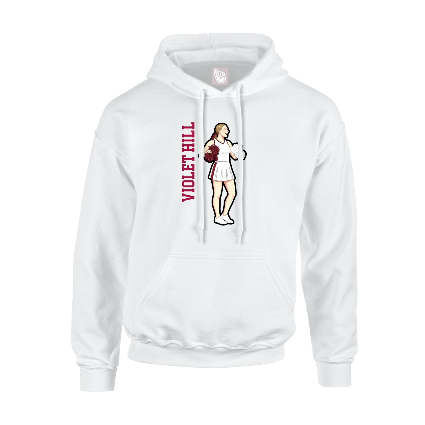 Youth Hoodie — Name Vertical in White