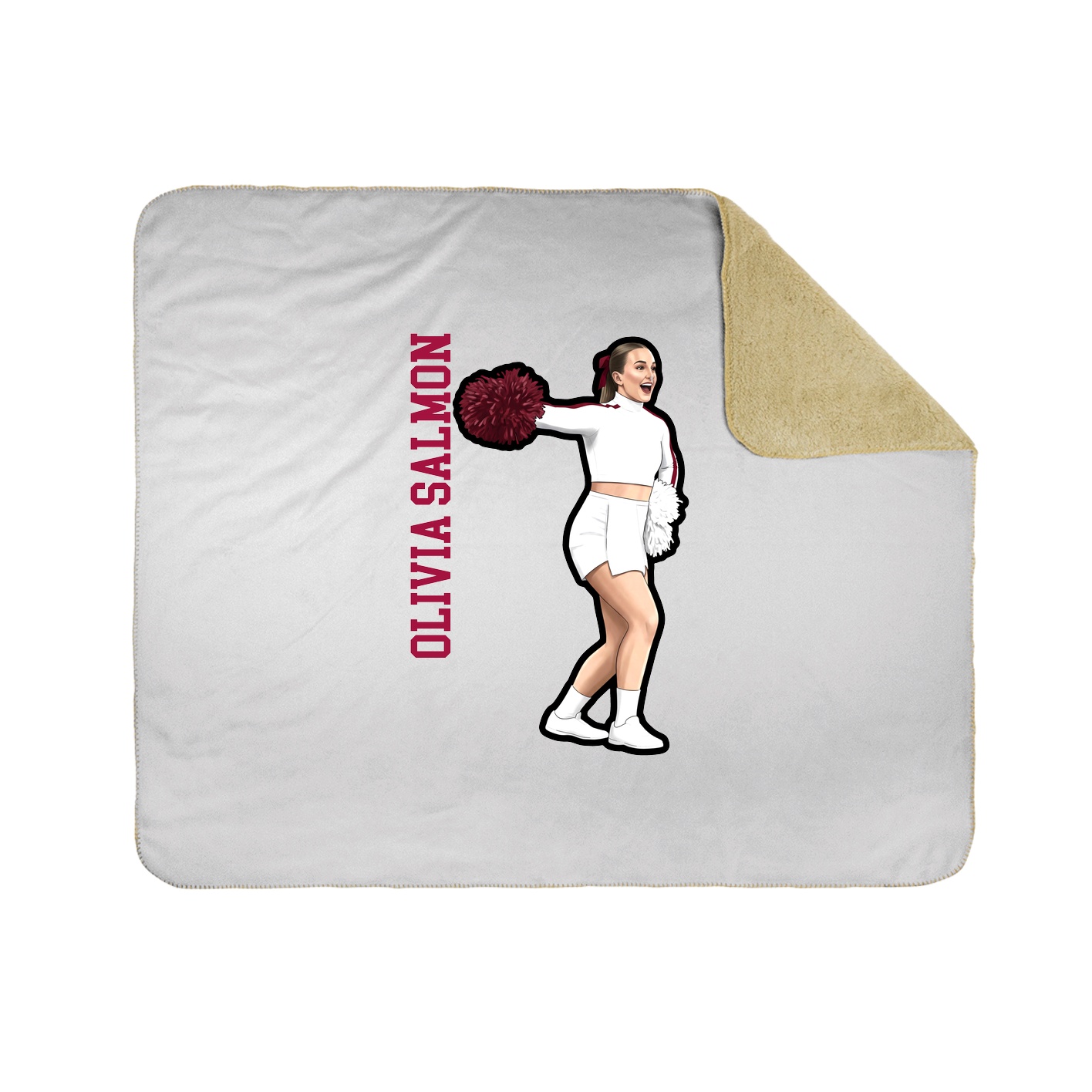Throw Blanket — Name Vertical in White