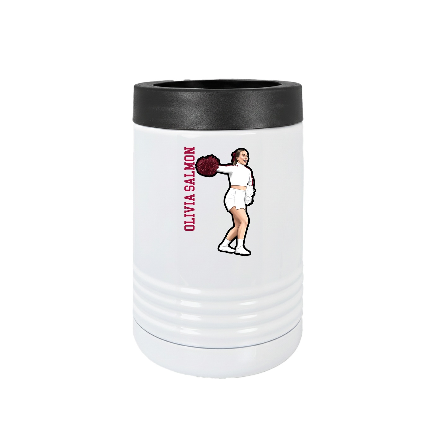 Beverage Holder — Name Vertical in White