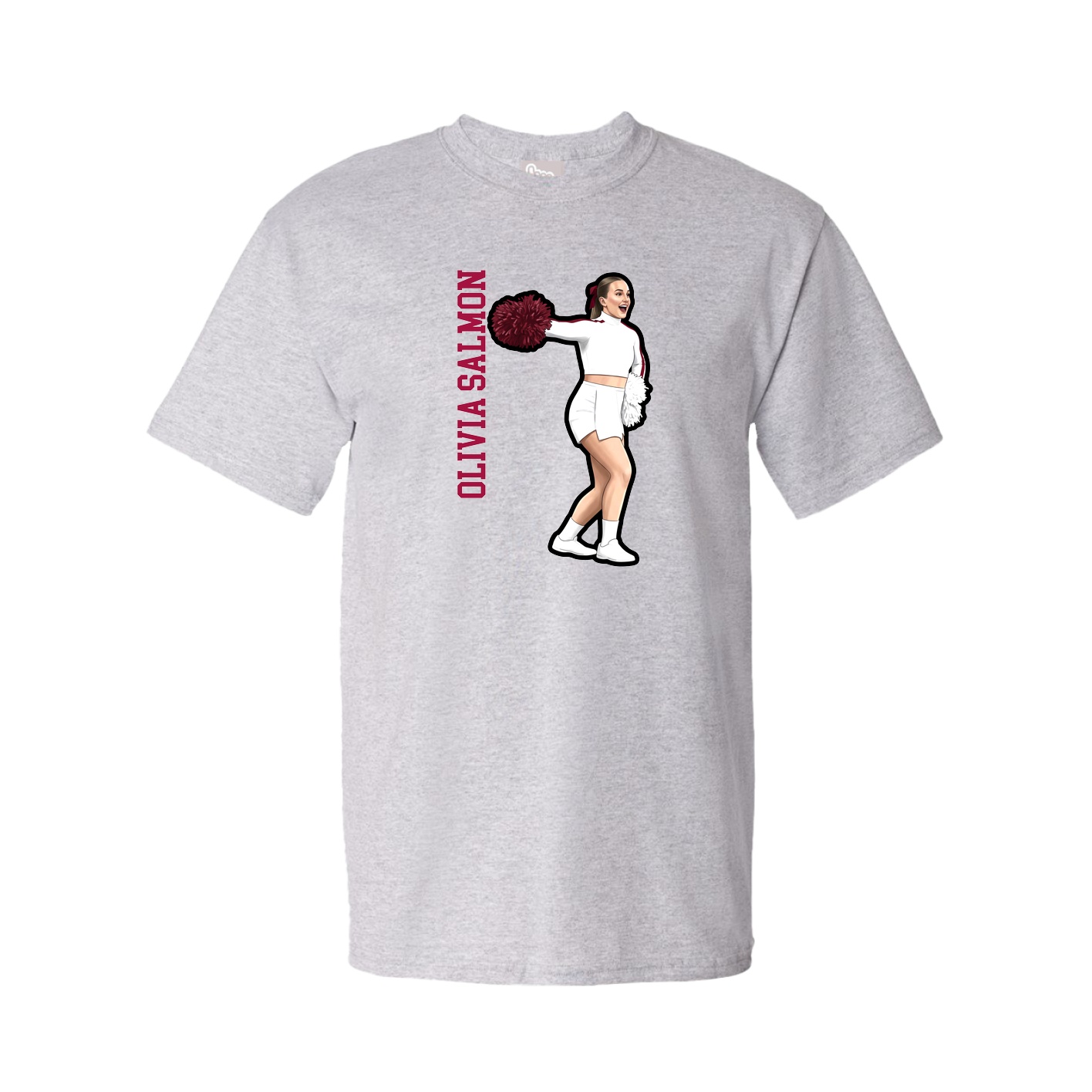 Tee — Name Vertical in Grey