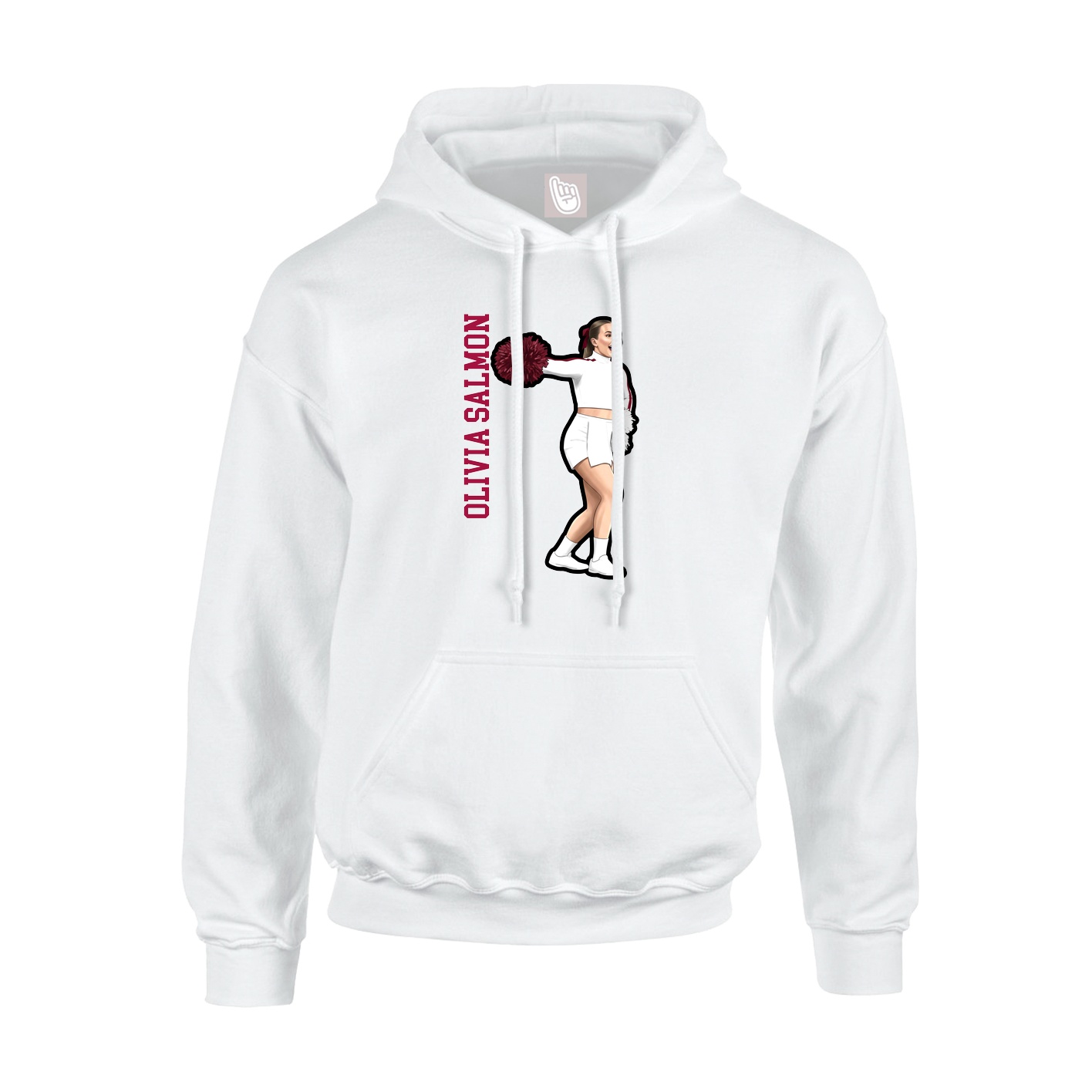 Youth Hoodie — Name Vertical in White
