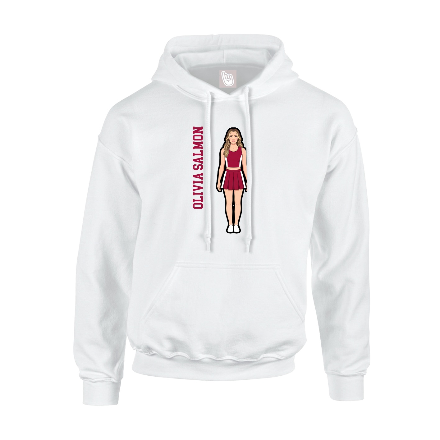 Youth Hoodie — Name Vertical in White