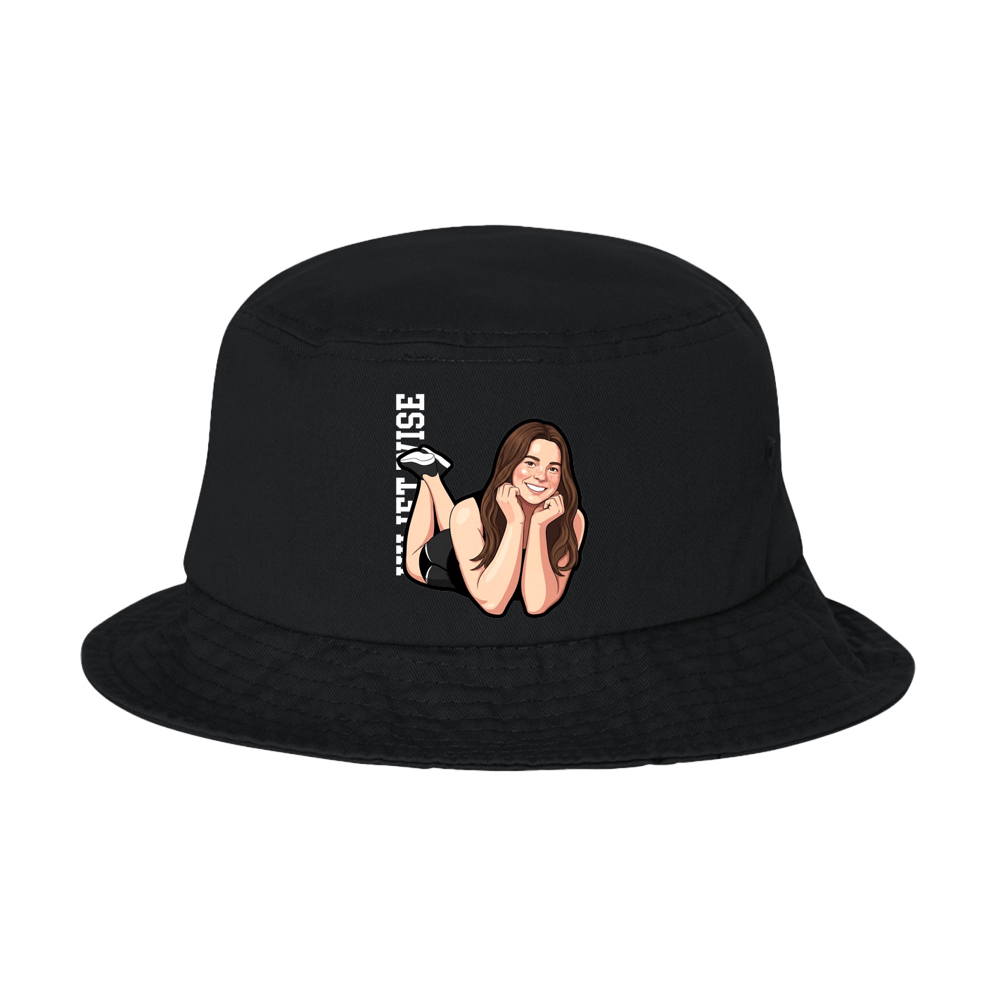 Bucket Cap — Name Vertical in Black