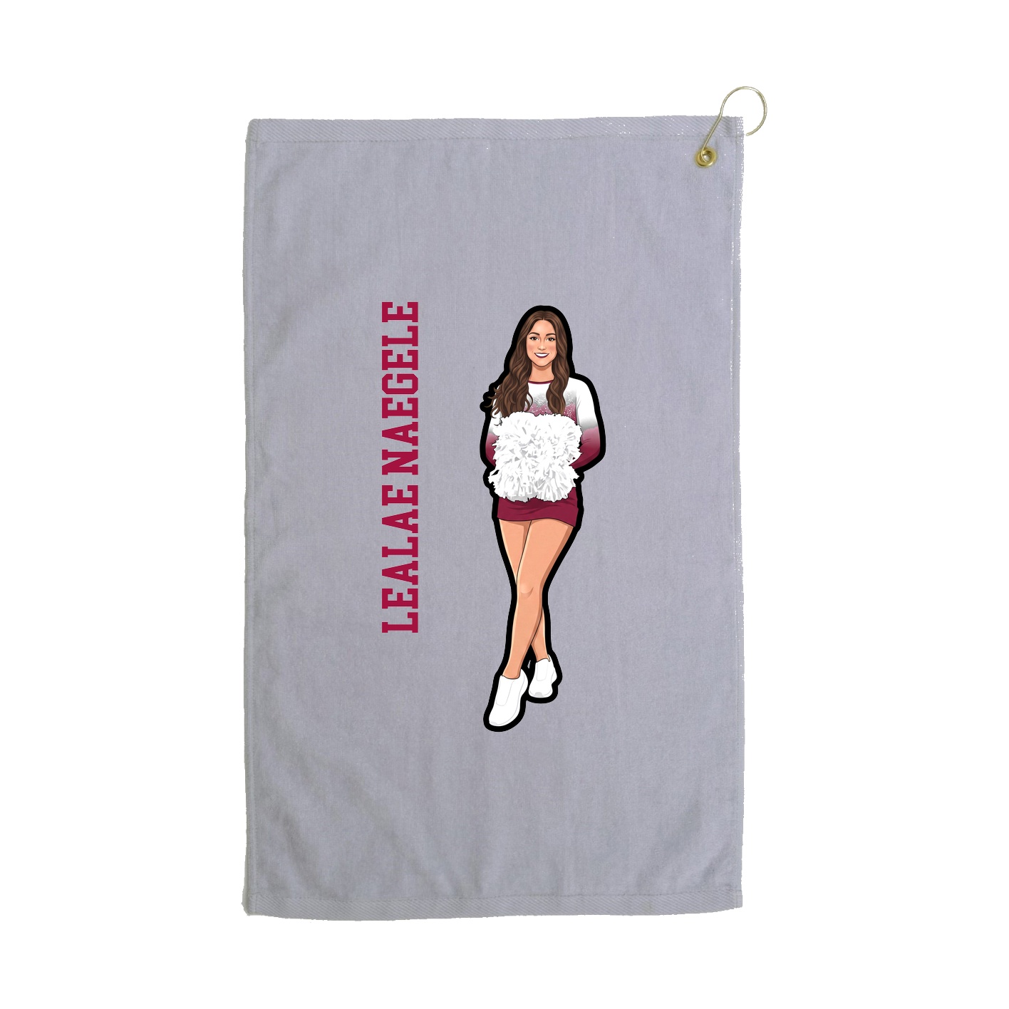 Golf Towel — Name Vertical in Grey