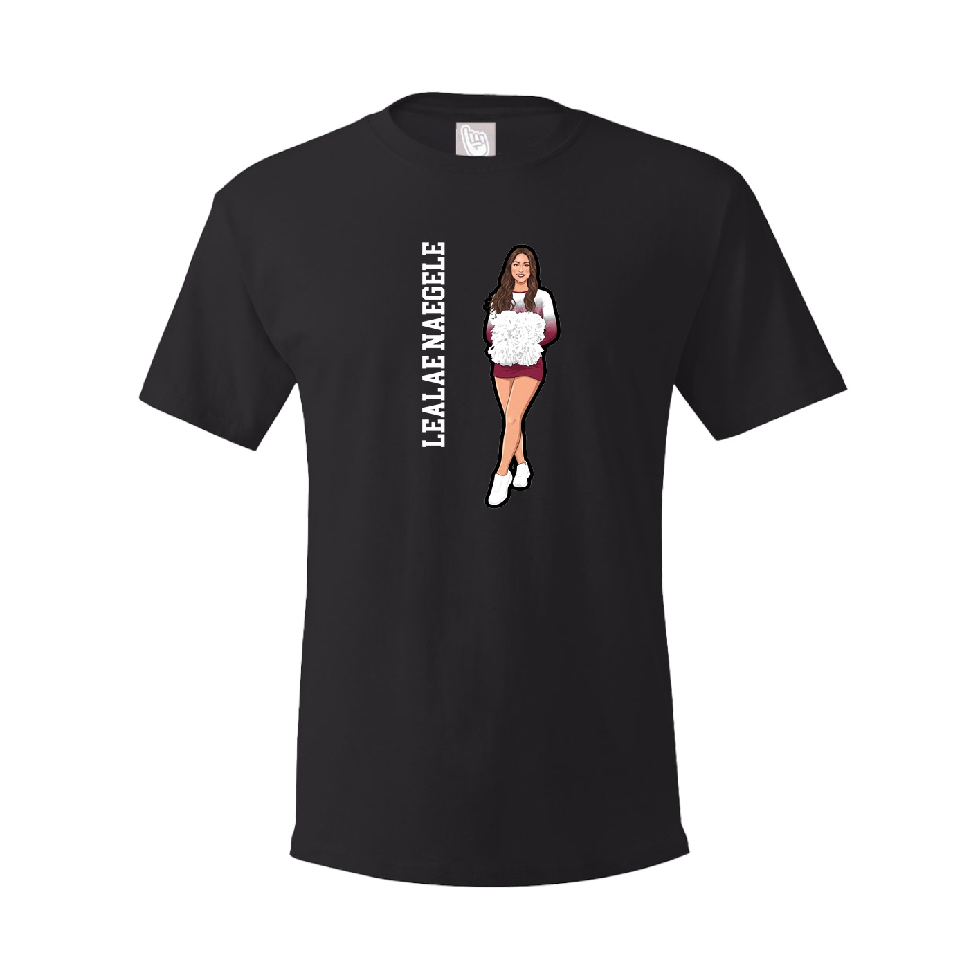 Youth Tee — Name Vertical in Black