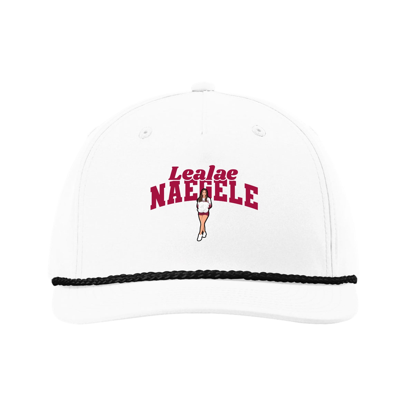 Five-Panel Classic Rope Cap — Signature Arch in White