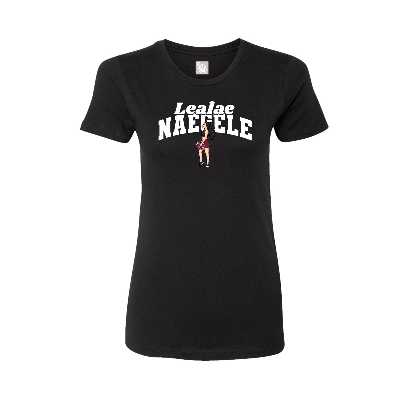 Fitted Women's Tee — Signature Arch in Black