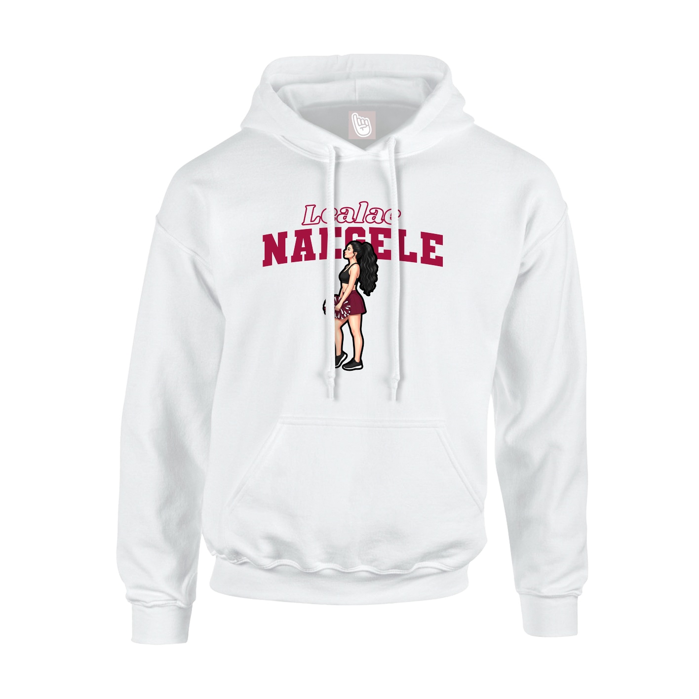 Hoodie — Name Arch in White