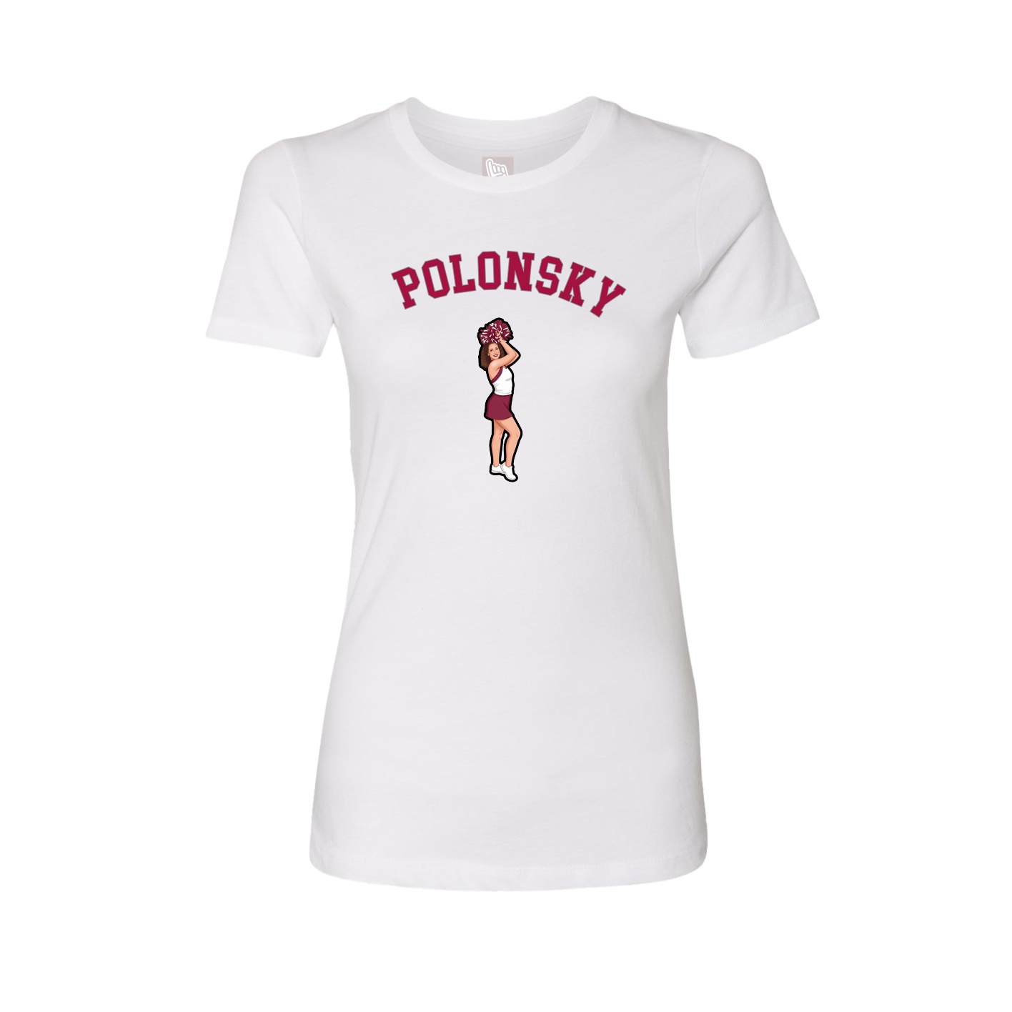 Fitted Women's Tee — Shirsey Arch in White