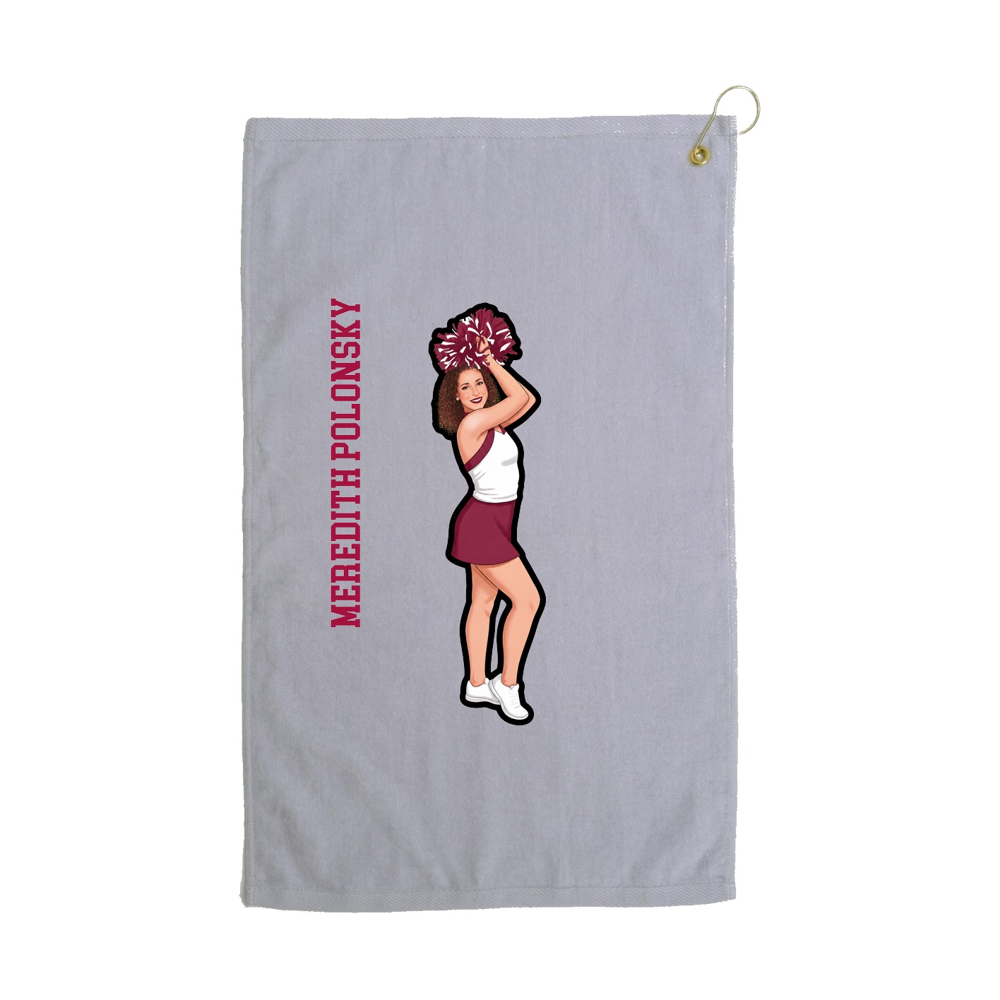 Golf Towel — Name Vertical in Grey