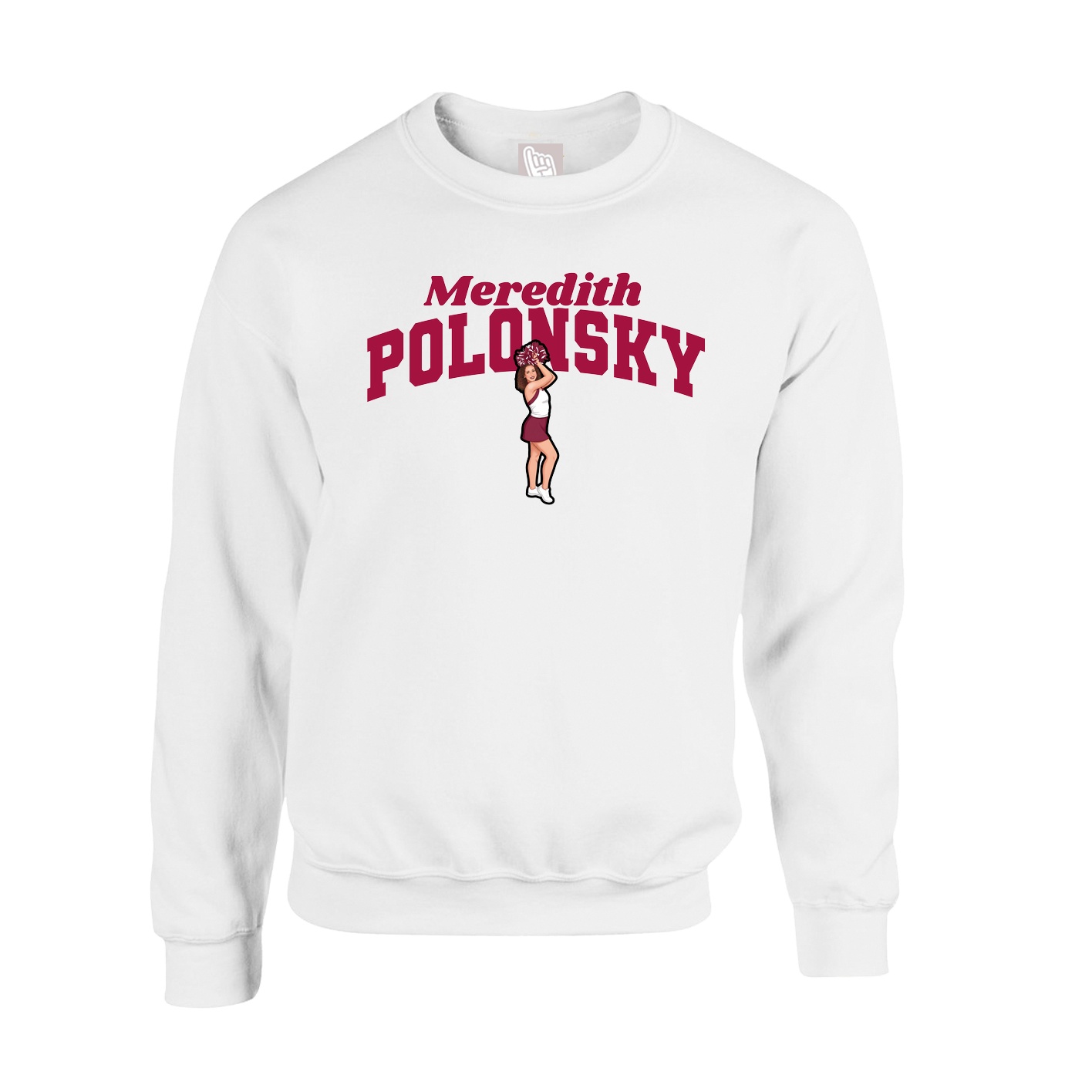 Fleece Crew — Signature Arch in White