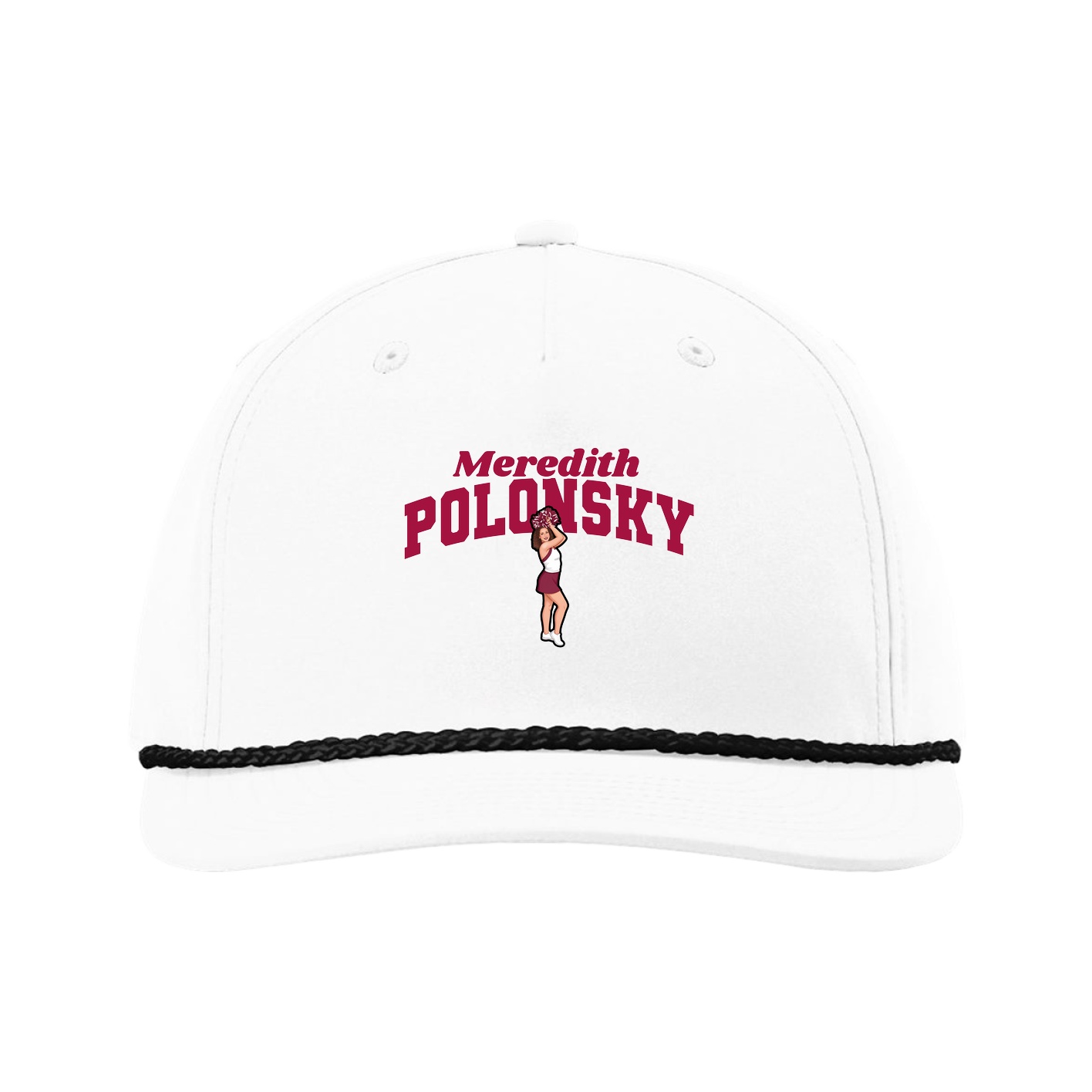 Five-Panel Classic Rope Cap — Signature Arch in White