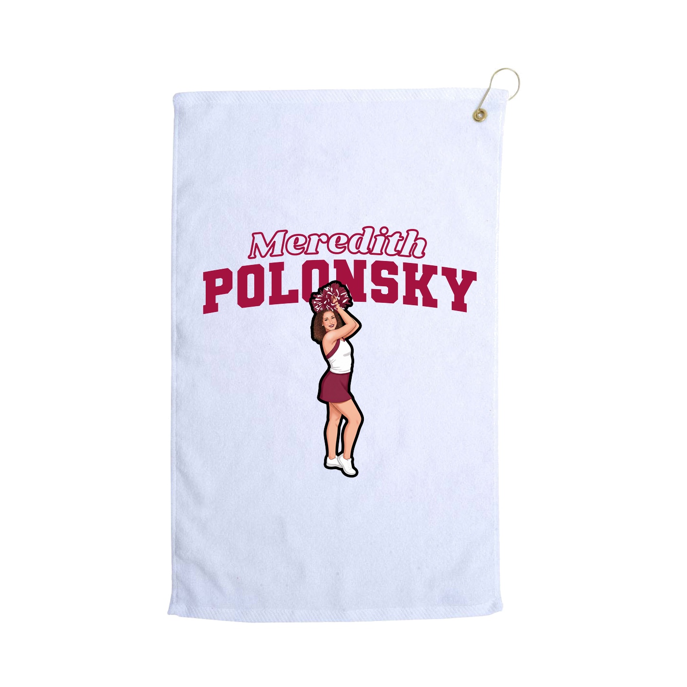 Golf Towel — Name Arch in White