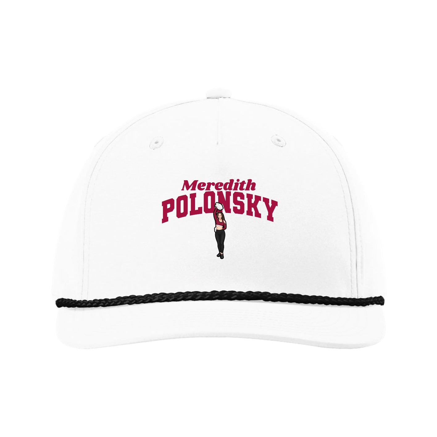 Five-Panel Classic Rope Cap — Signature Arch in White