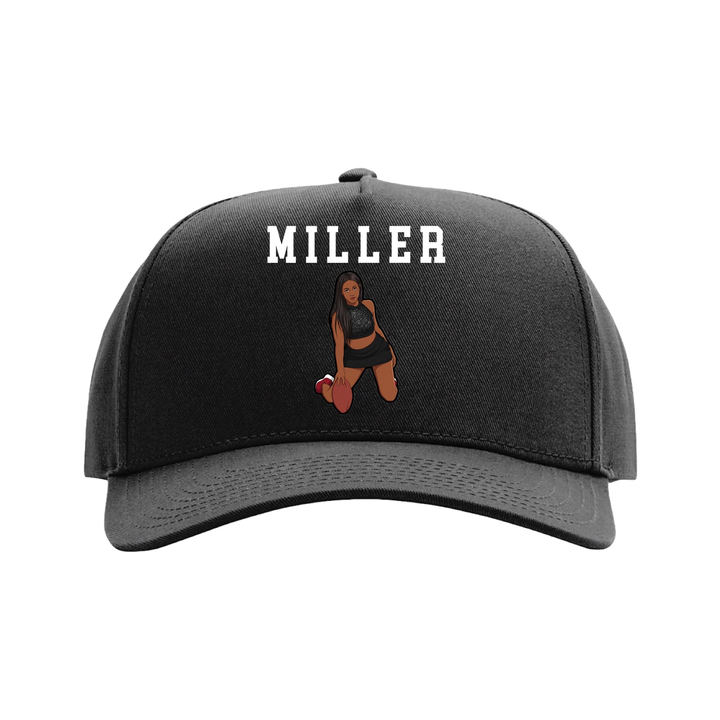 Full Fabric Five-Panel Champ Cap — Shirsey in Black