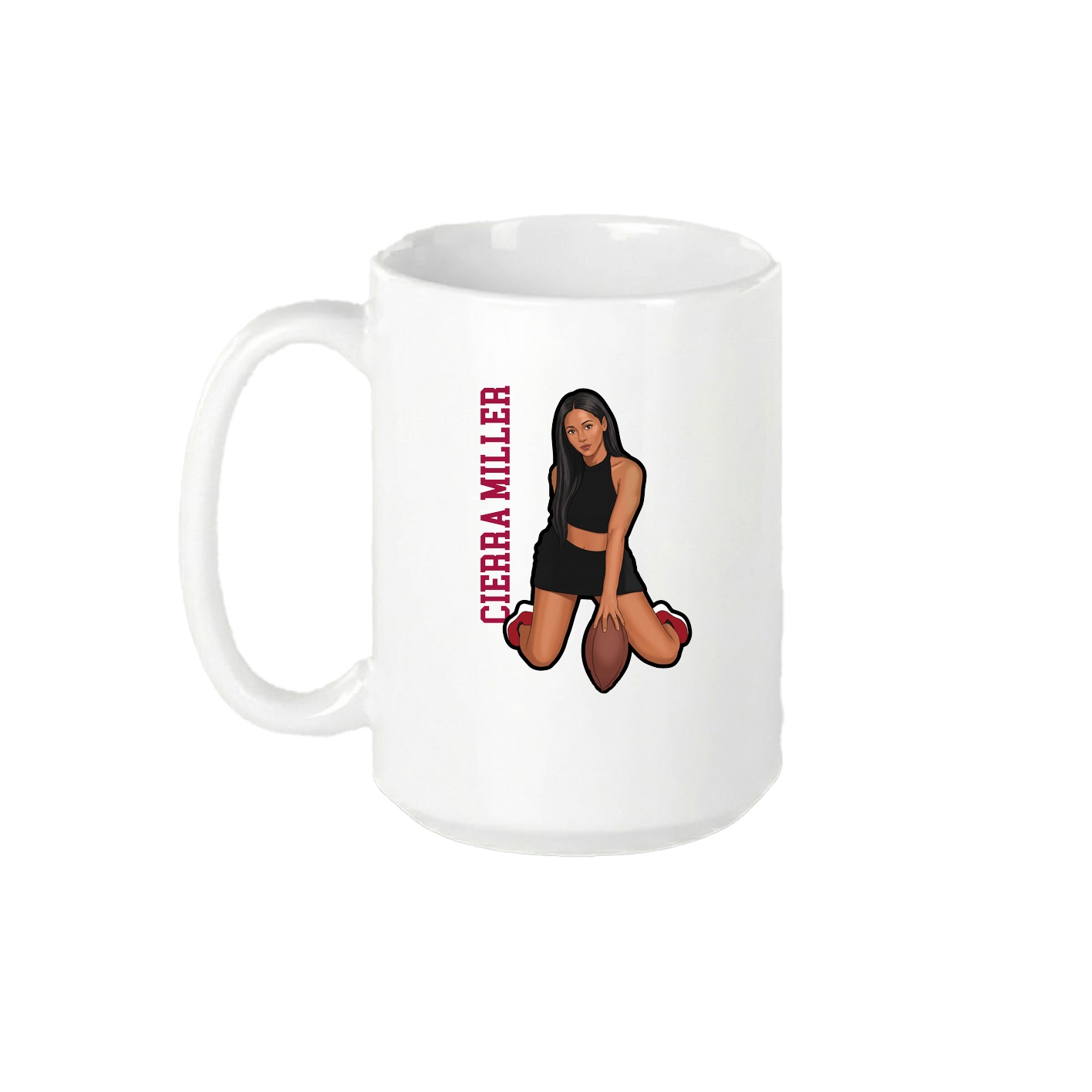 15oz Coffee Mug — Name Vertical in White
