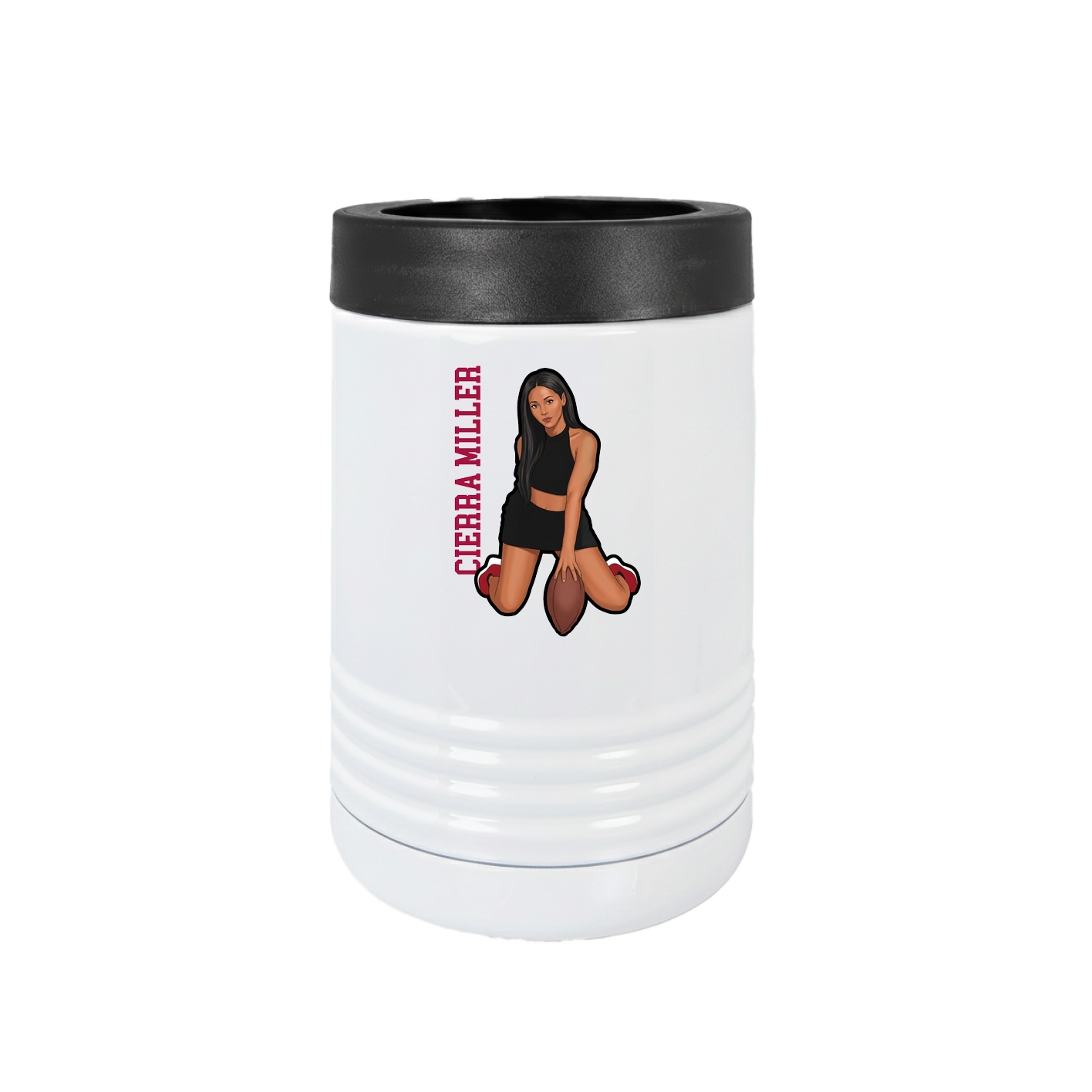 Beverage Holder — Name Vertical in White