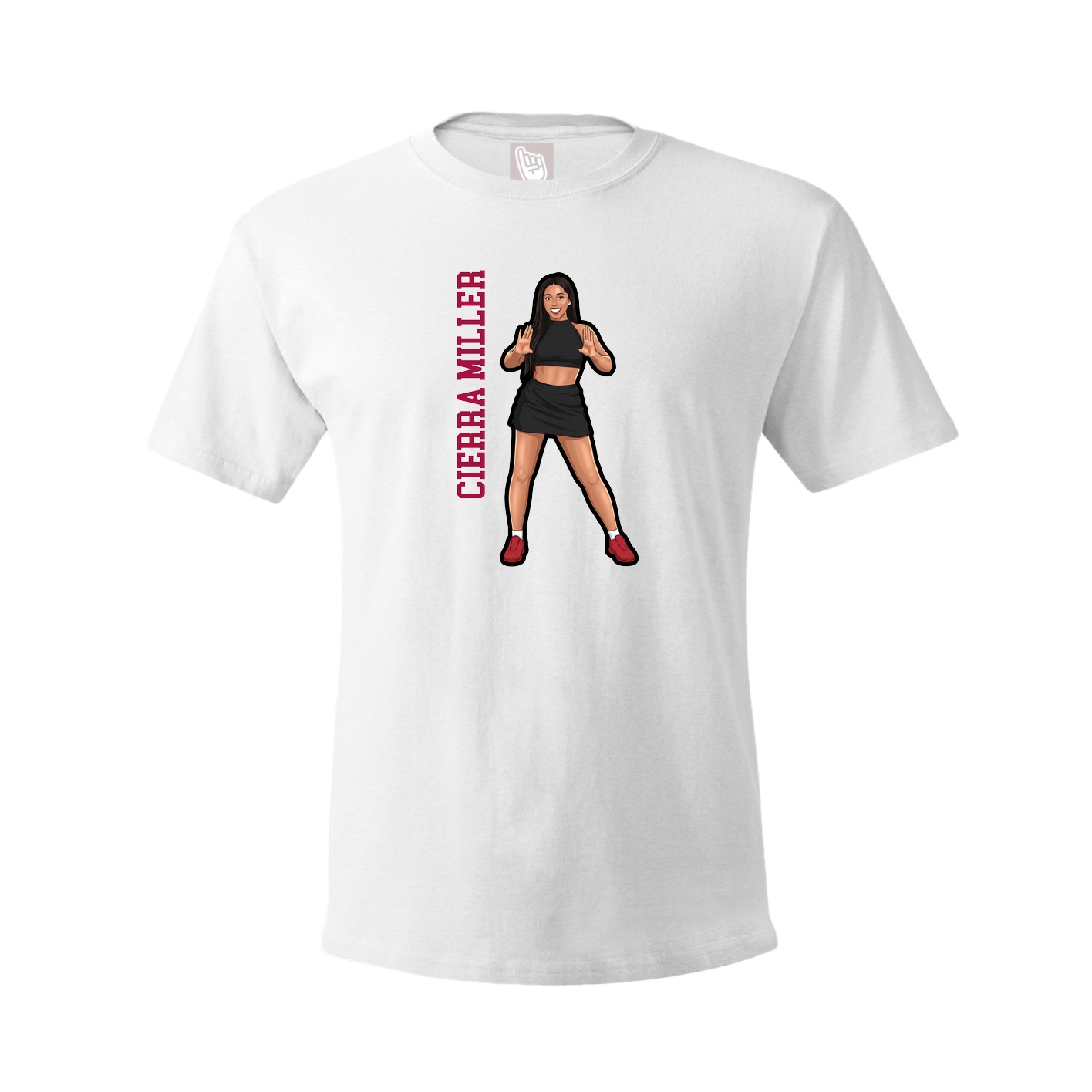 Tee — Name Vertical in White