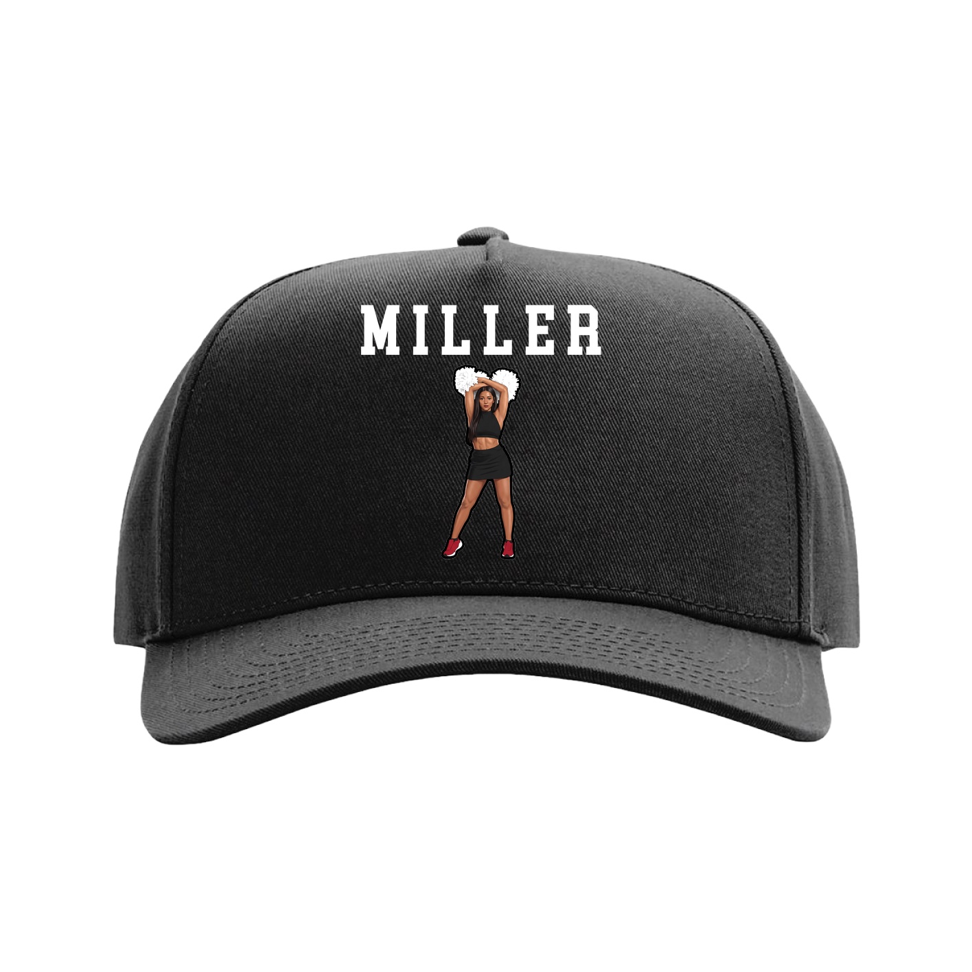 Full Fabric Five-Panel Champ Cap — Shirsey in Black