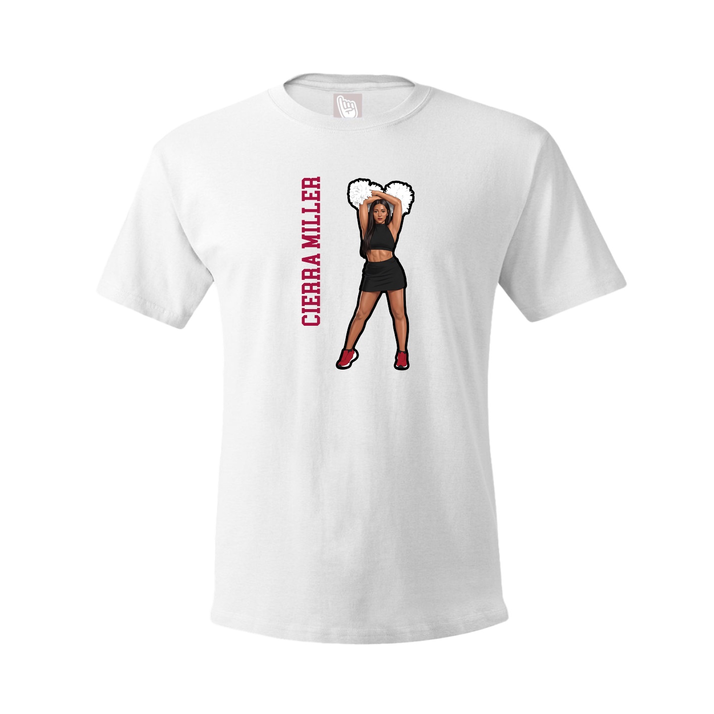 Youth Tee — Name Vertical in White