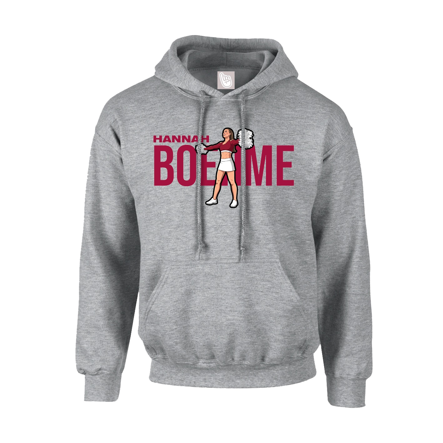 Hoodie — Player Name in Grey