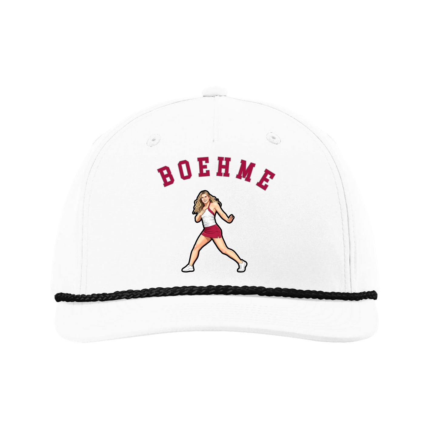 Five-Panel Classic Rope Cap — Shirsey Arch in White