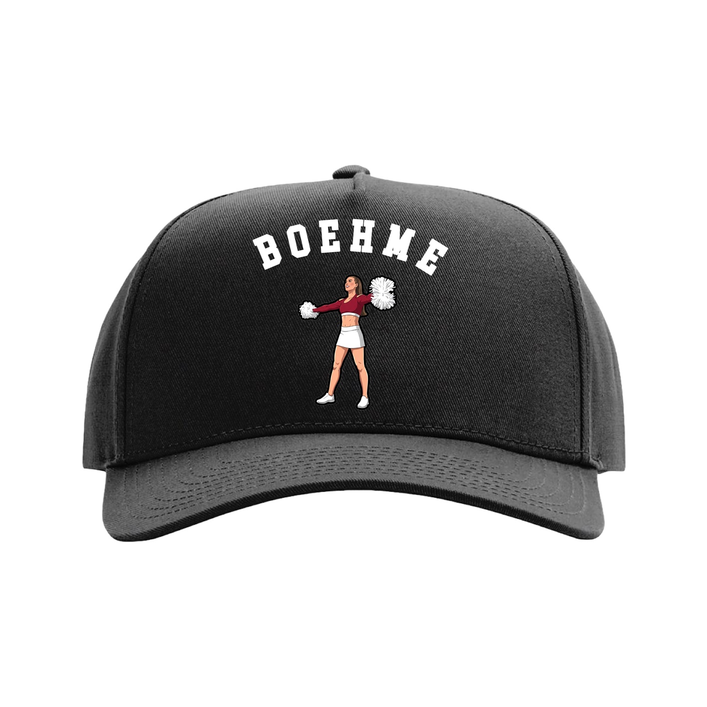 Full Fabric Five-Panel Champ Cap — Shirsey Arch in Black
