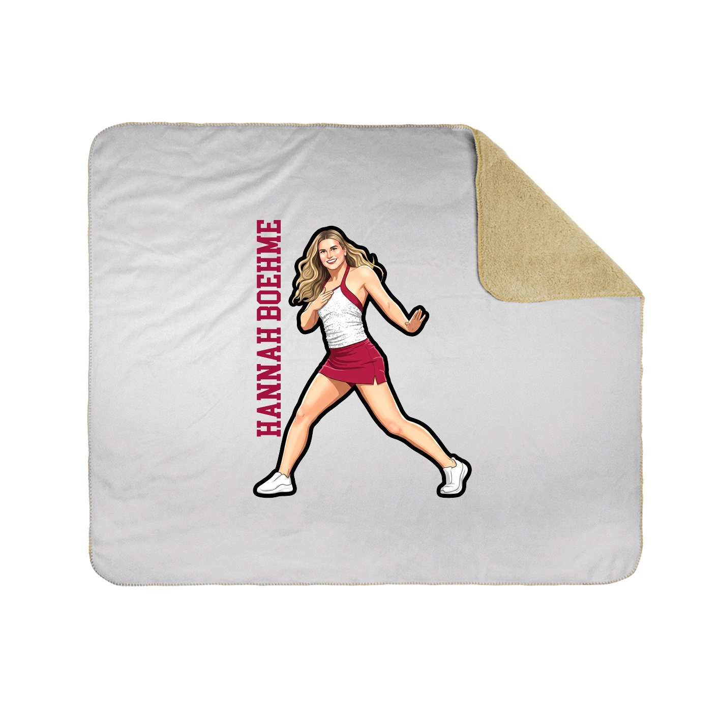 Throw Blanket — Name Vertical in White