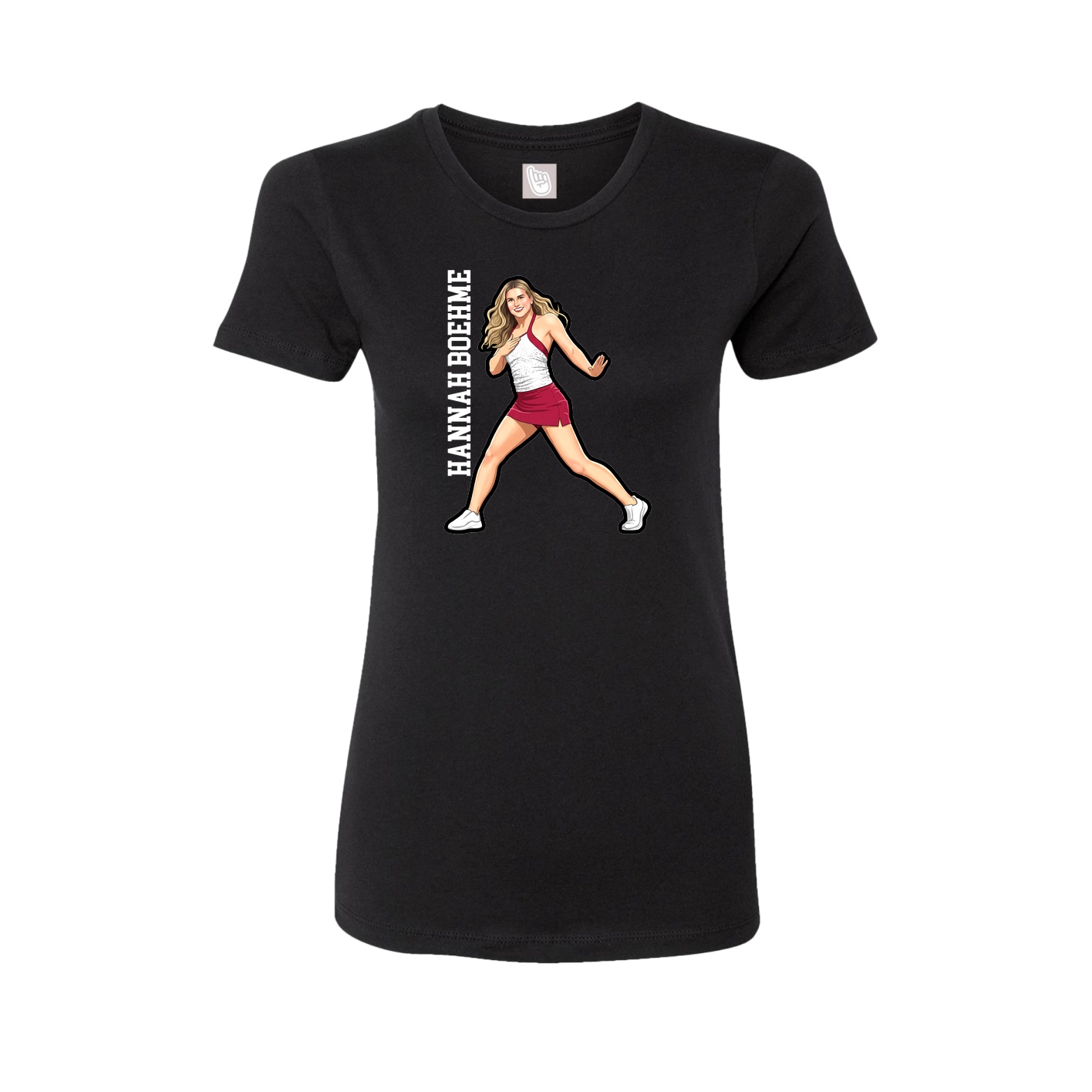 Fitted Women's Tee — Name Vertical in Black