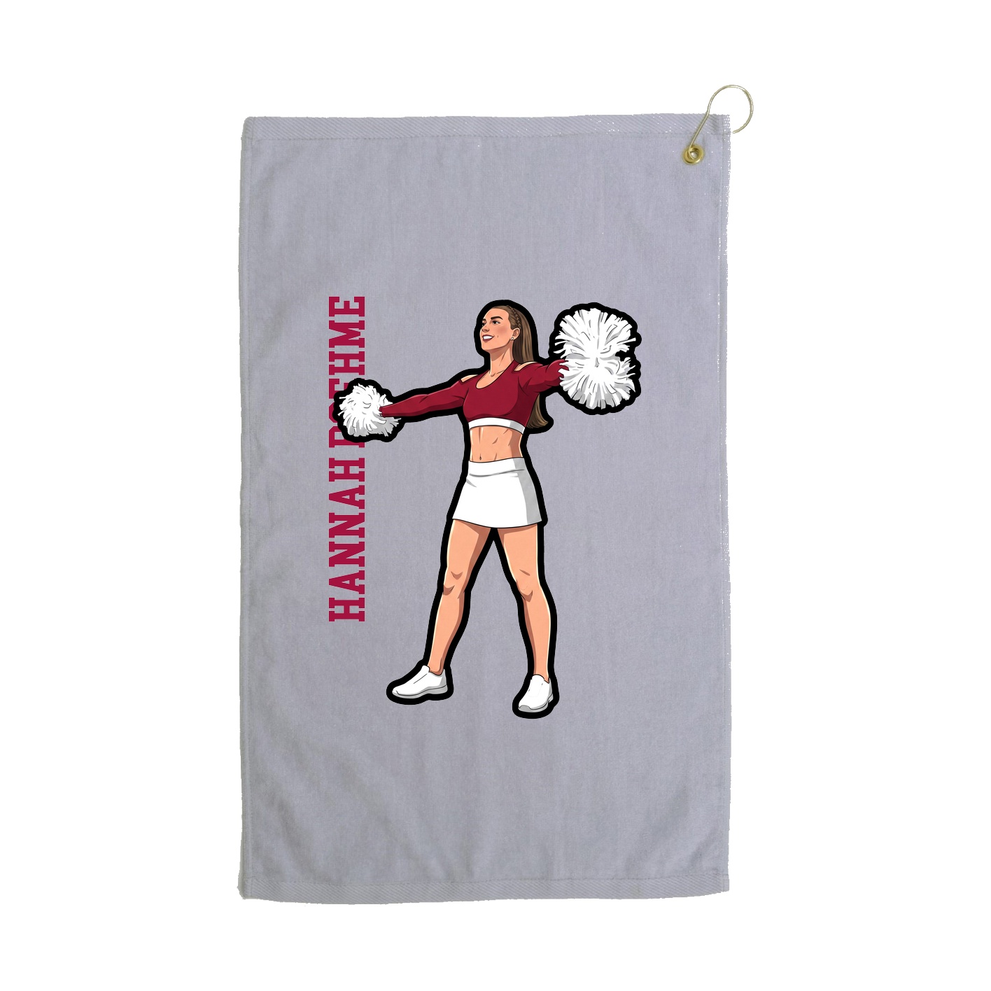 Golf Towel — Name Vertical in Grey