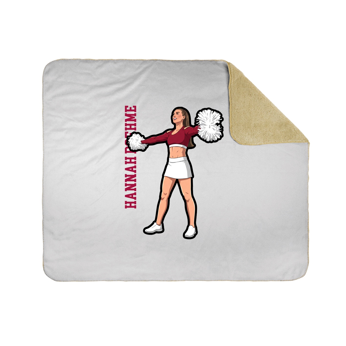 Throw Blanket — Name Vertical in White