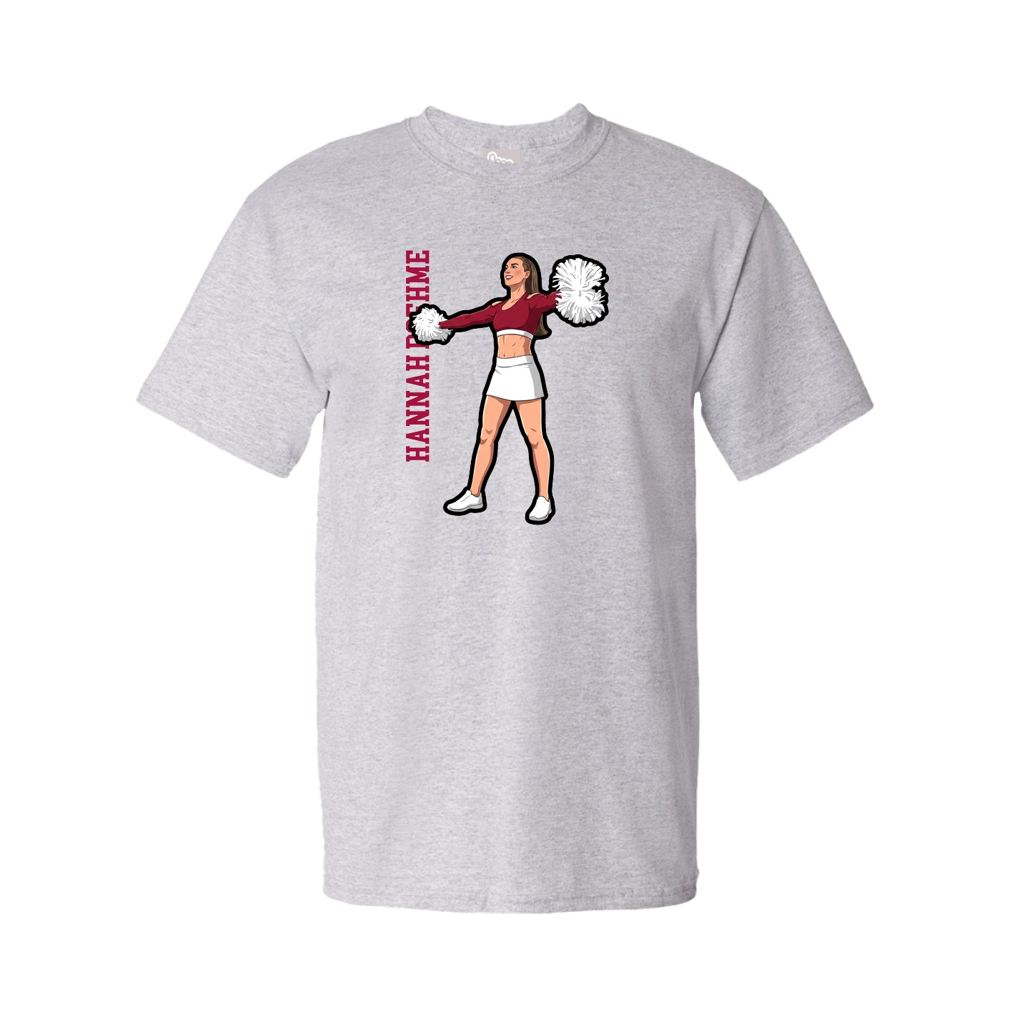 Youth Tee — Name Vertical in Grey