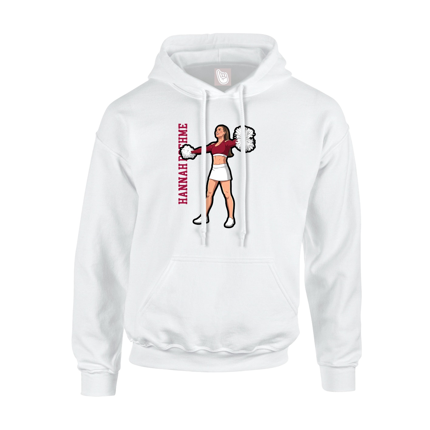 Hoodie — Name Vertical in White