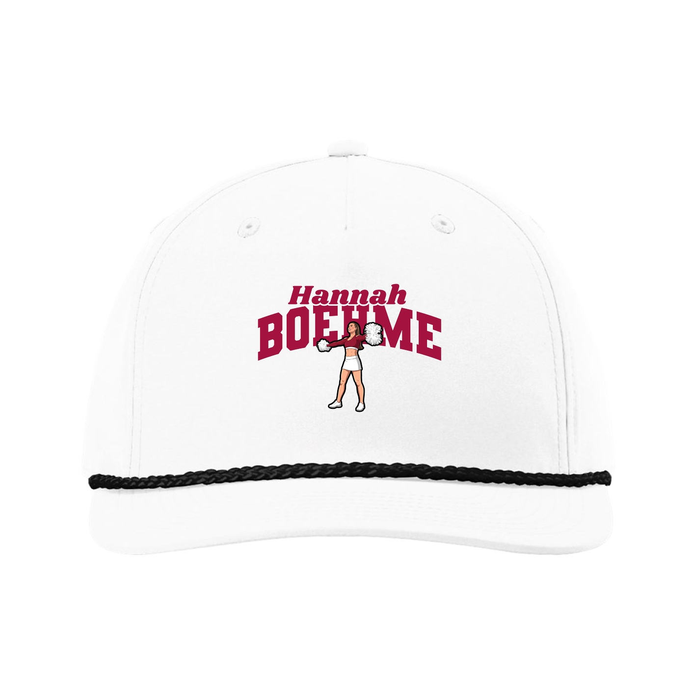 Five-Panel Classic Rope Cap — Signature Arch in White